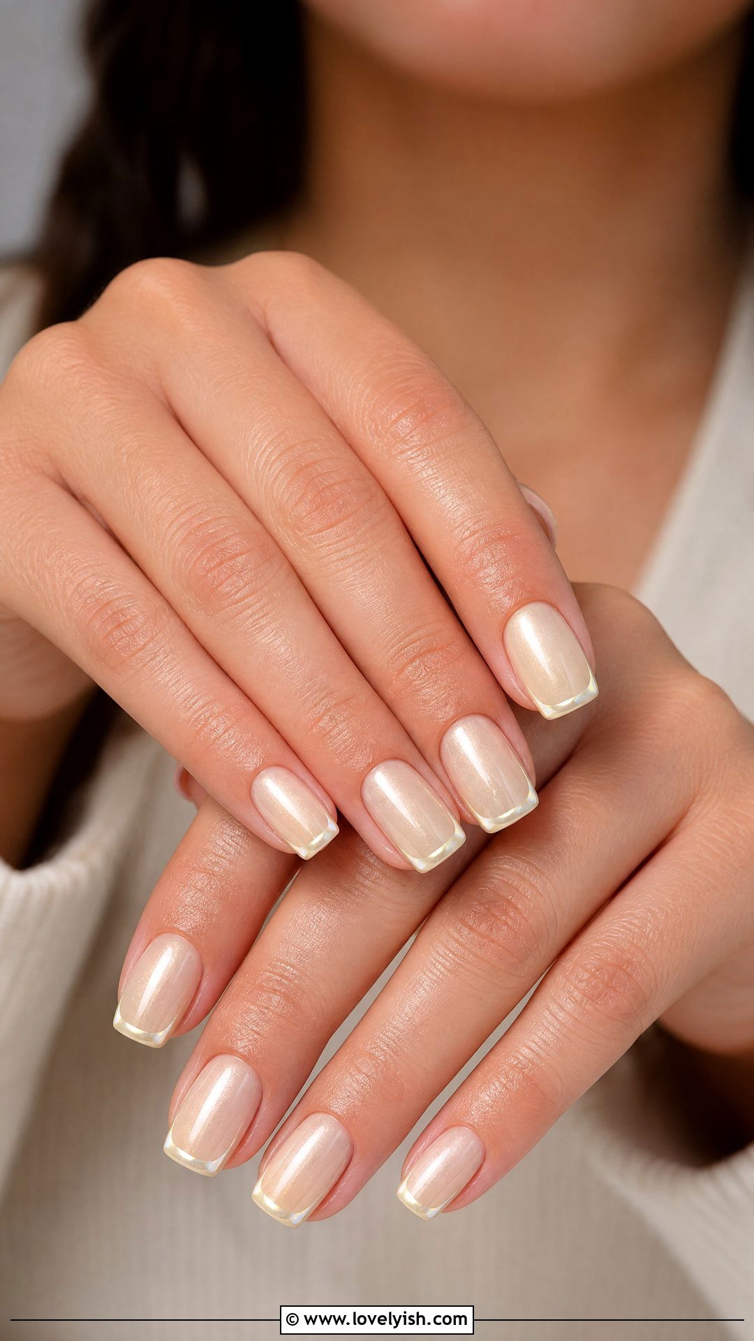 Vanilla Chrome French Tip Nails - 50 chrome french tip nails - 50 chrome french tip nails