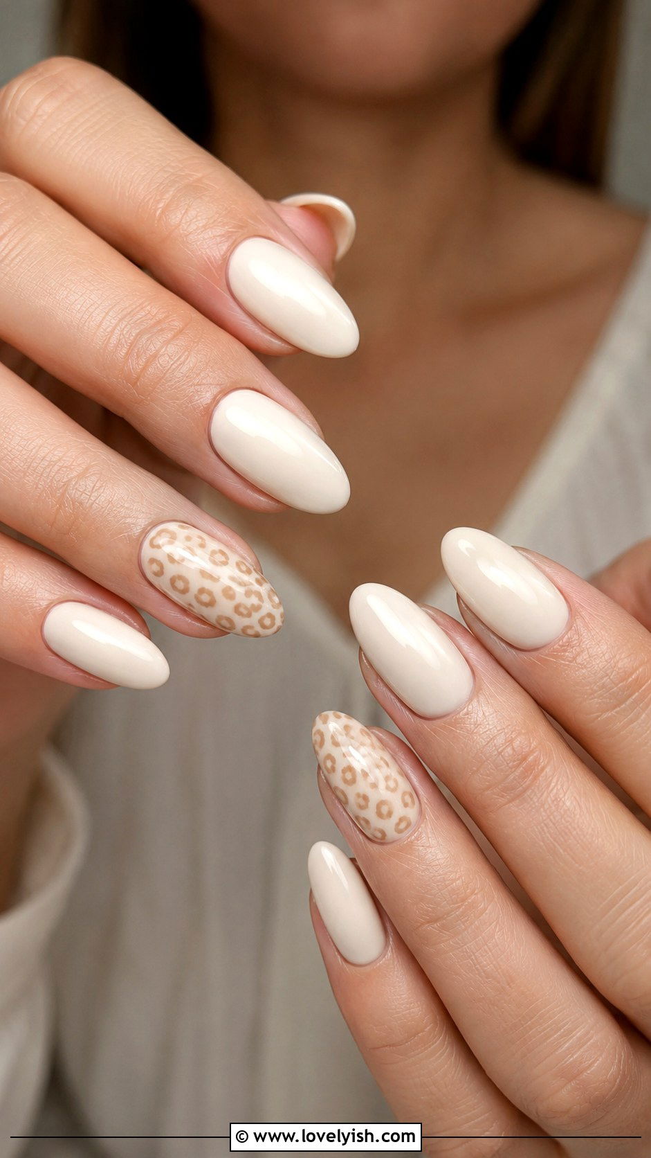 Vanilla Nails with Animal Print Accents - 50 vanilla girl nails - 50 vanilla girl nails