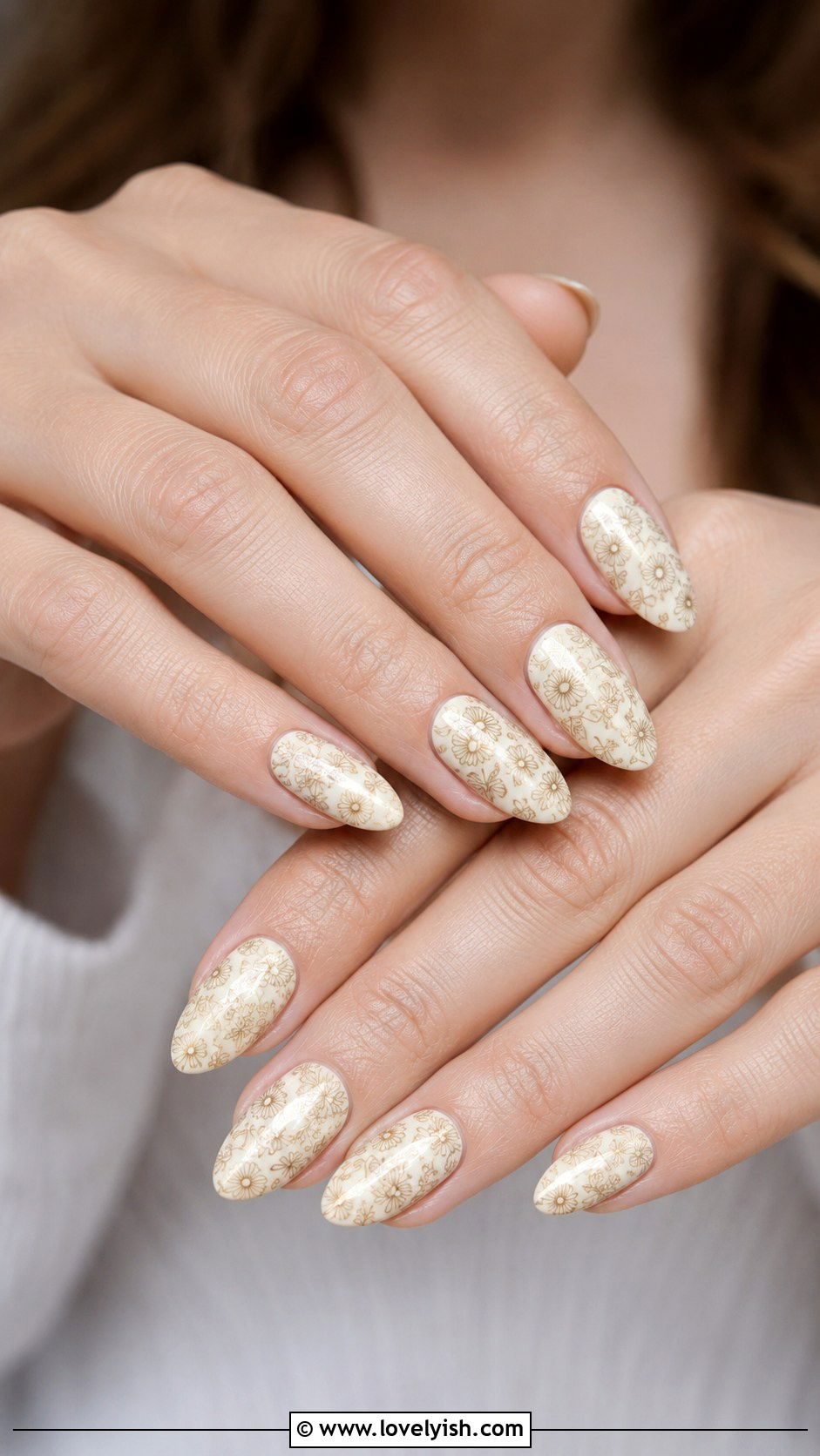 Vanilla Nails with Floral Stamping - 50 vanilla girl nails - 50 vanilla girl nails