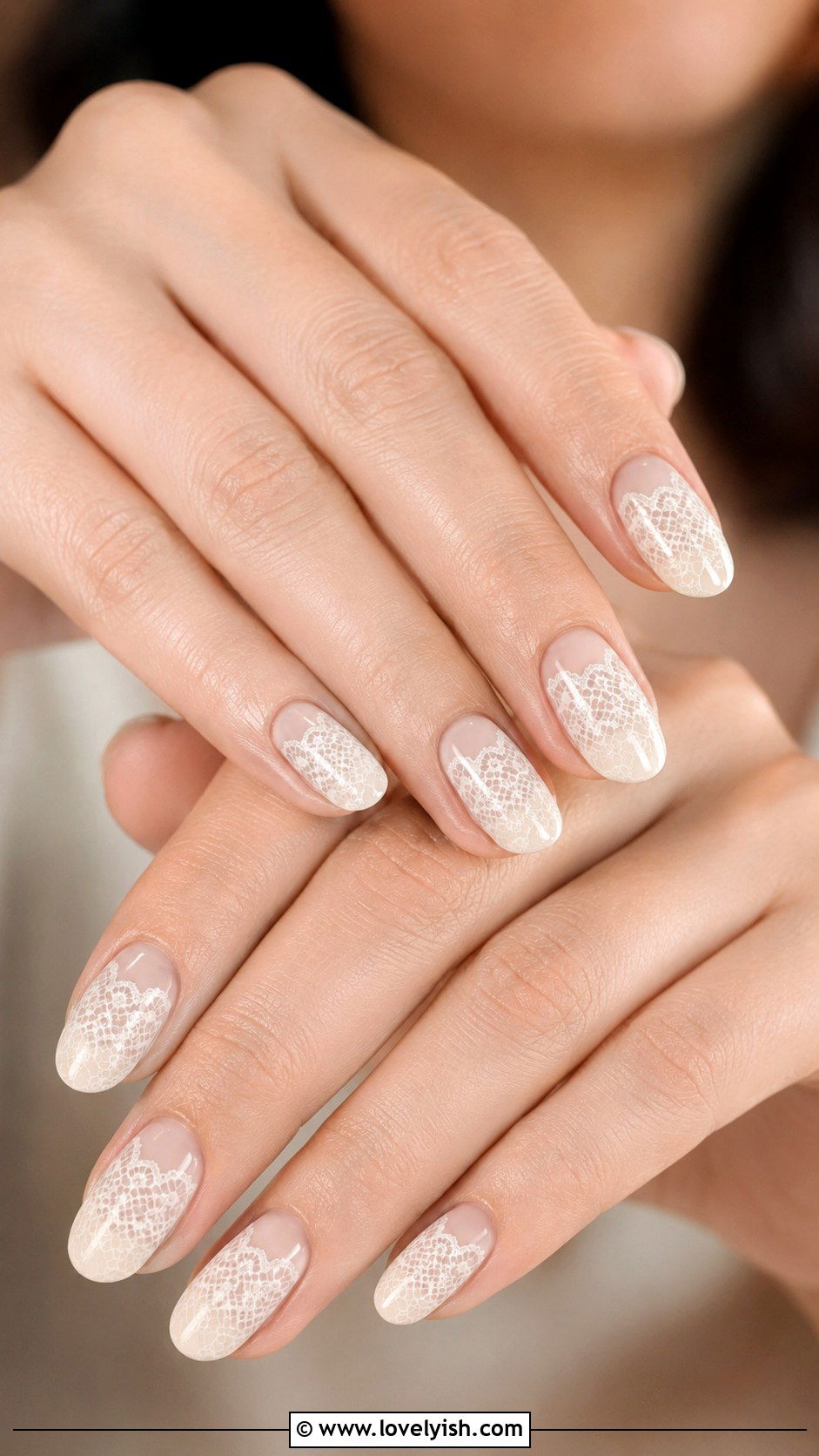 Vanilla Nails with Lace Detail - 50 vanilla girl nails - 50 vanilla girl nails