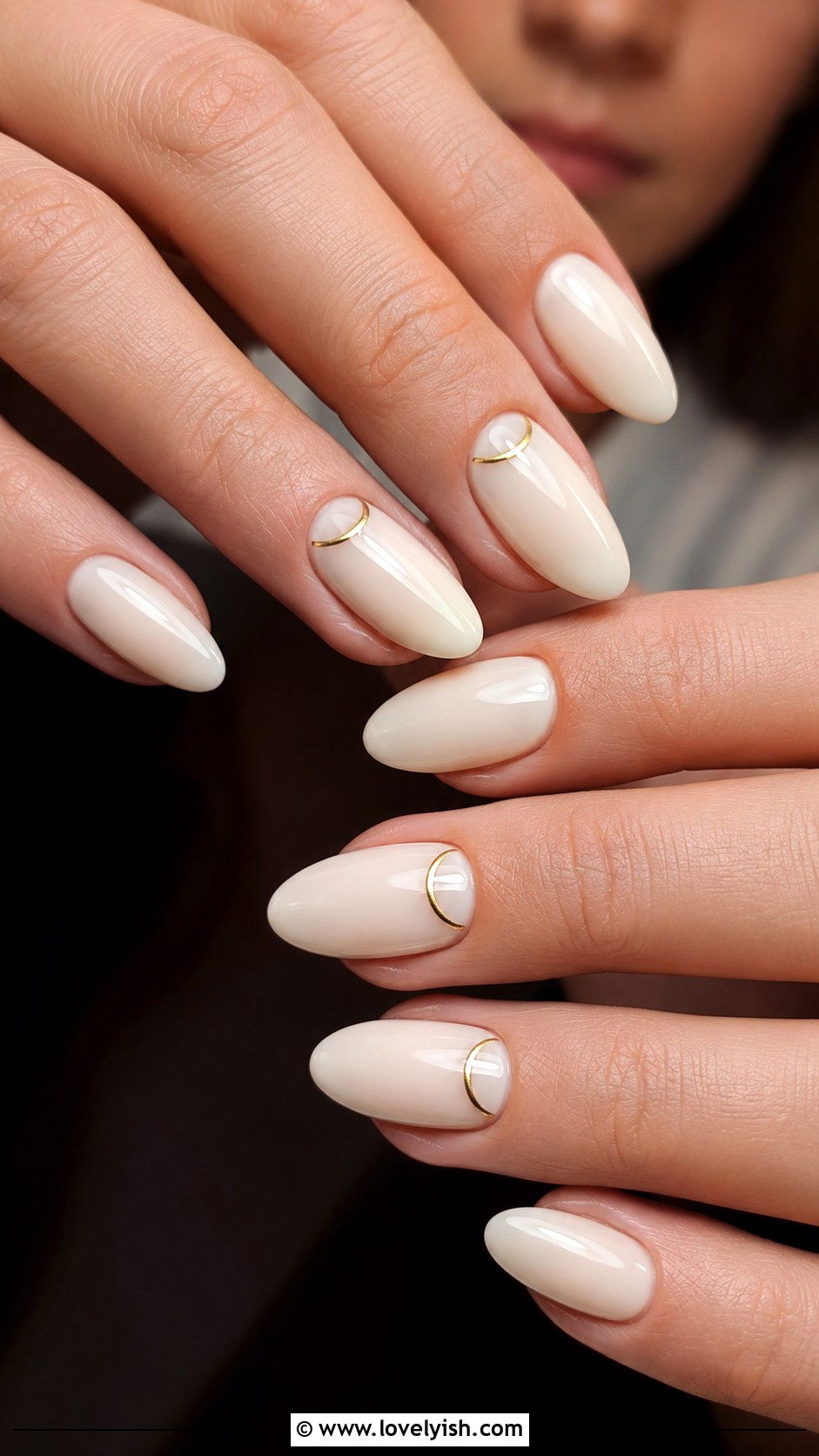Vanilla Nails with Moon Detail - 50 vanilla girl nails - 50 vanilla girl nails