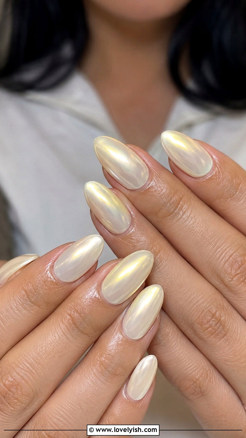 Vanilla Nails with Pearl Chrome Finish - 50 vanilla girl nails - 50 vanilla girl nails