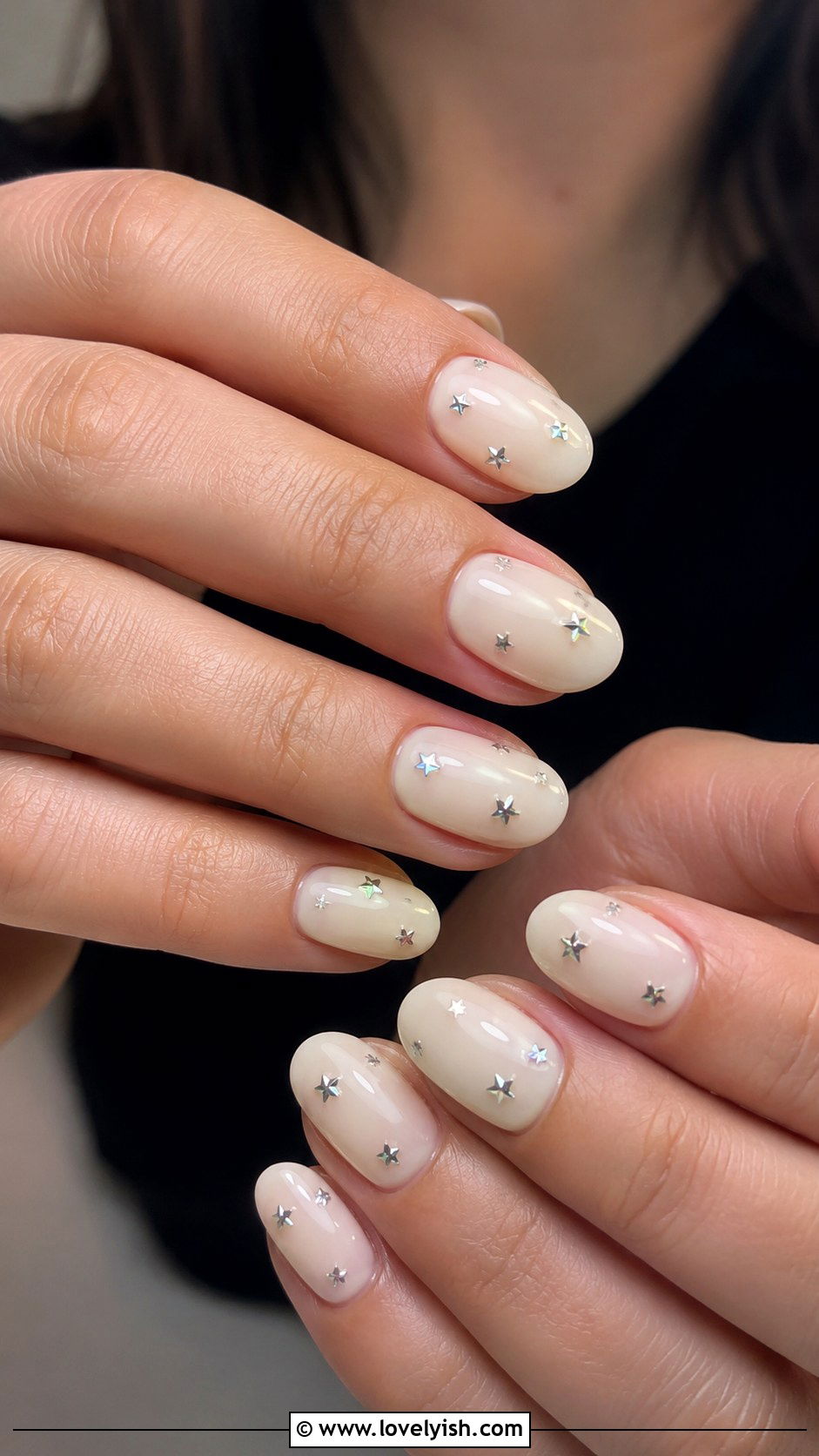 Vanilla Nails with Star Rhinestones - 50 vanilla girl nails - 50 vanilla girl nails