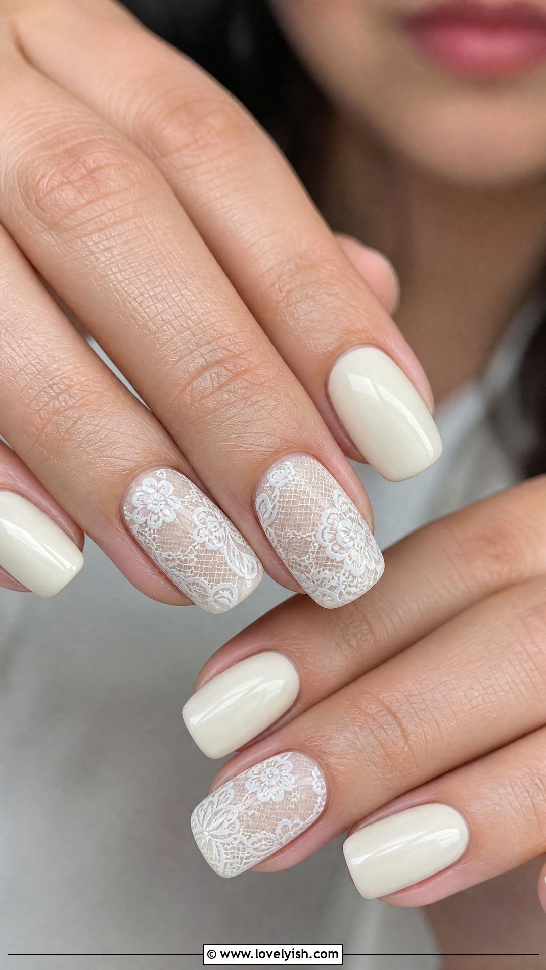 Veil Inspired Lace Wedding Nails - 50 classic wedding nails - 50 classic wedding nails