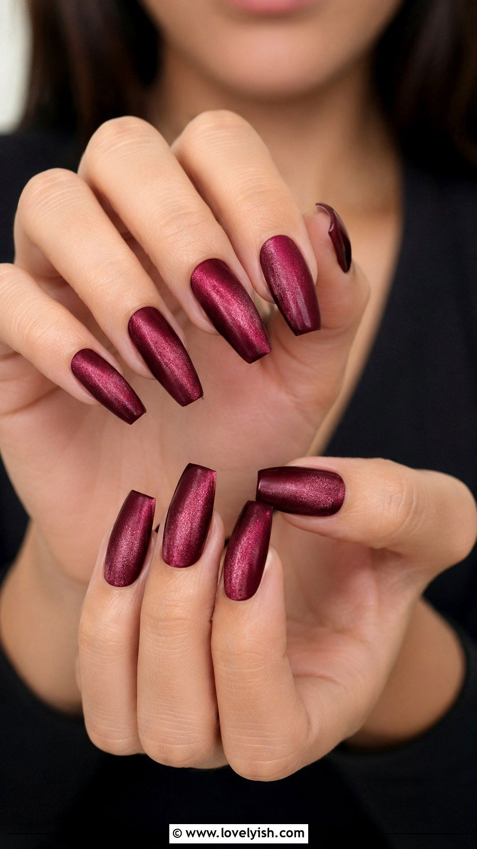 Velvet Burgundy Gel Nails - 25 gel nail art ideas - 25 gel nail art ideas