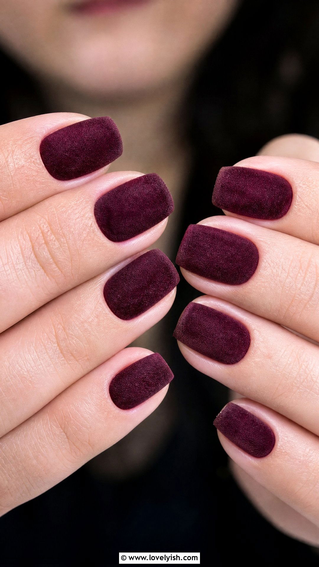 Velvet Burgundy Short Coffin Nails - 38 short coffin nail designs - 38 short coffin nail designs
