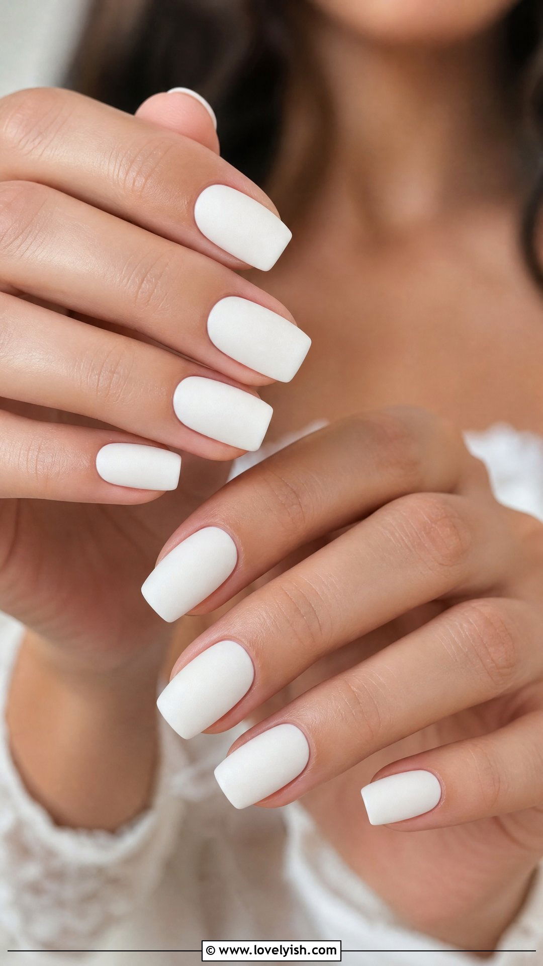Velvet Matte White Bridal Nails - 50 bridal nails - 50 bridal nails