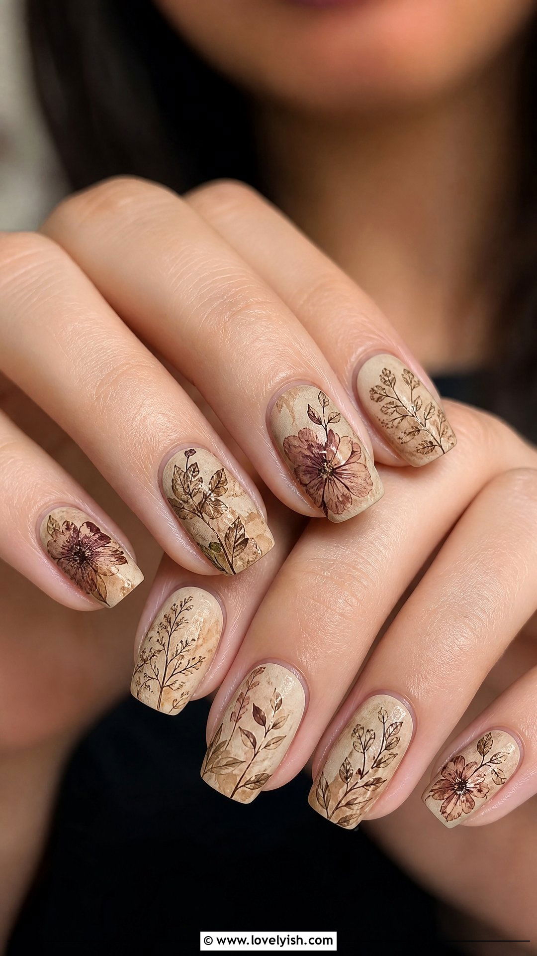 Vintage Botanical Nails - 50 flower nails - 50 flower nails