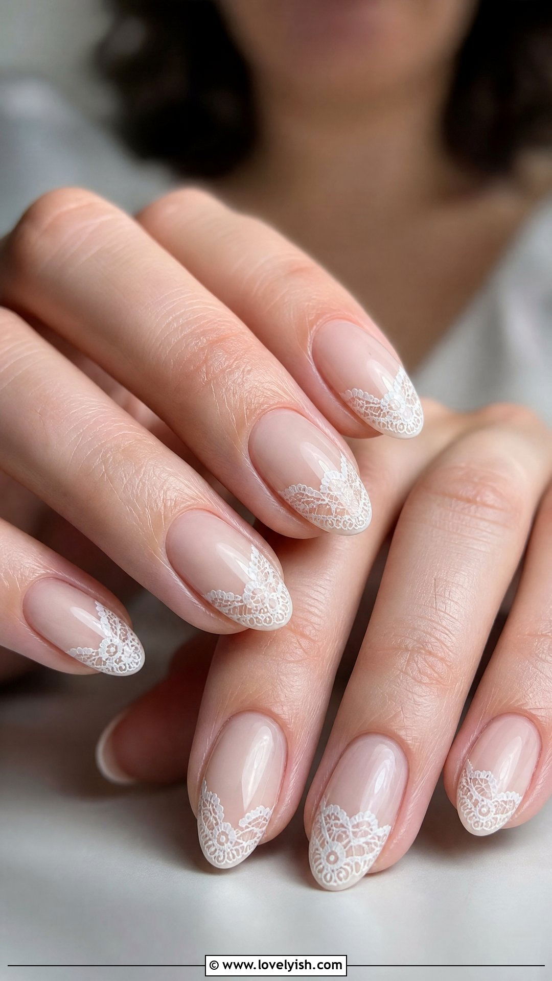 Vintage Lace French Wedding Nails - 50 classic wedding nails - 50 classic wedding nails