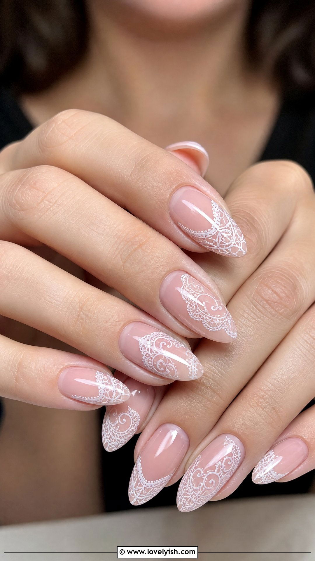 Vintage Lace Pattern Nails - 50 classic nail designs - 50 classic nail designs