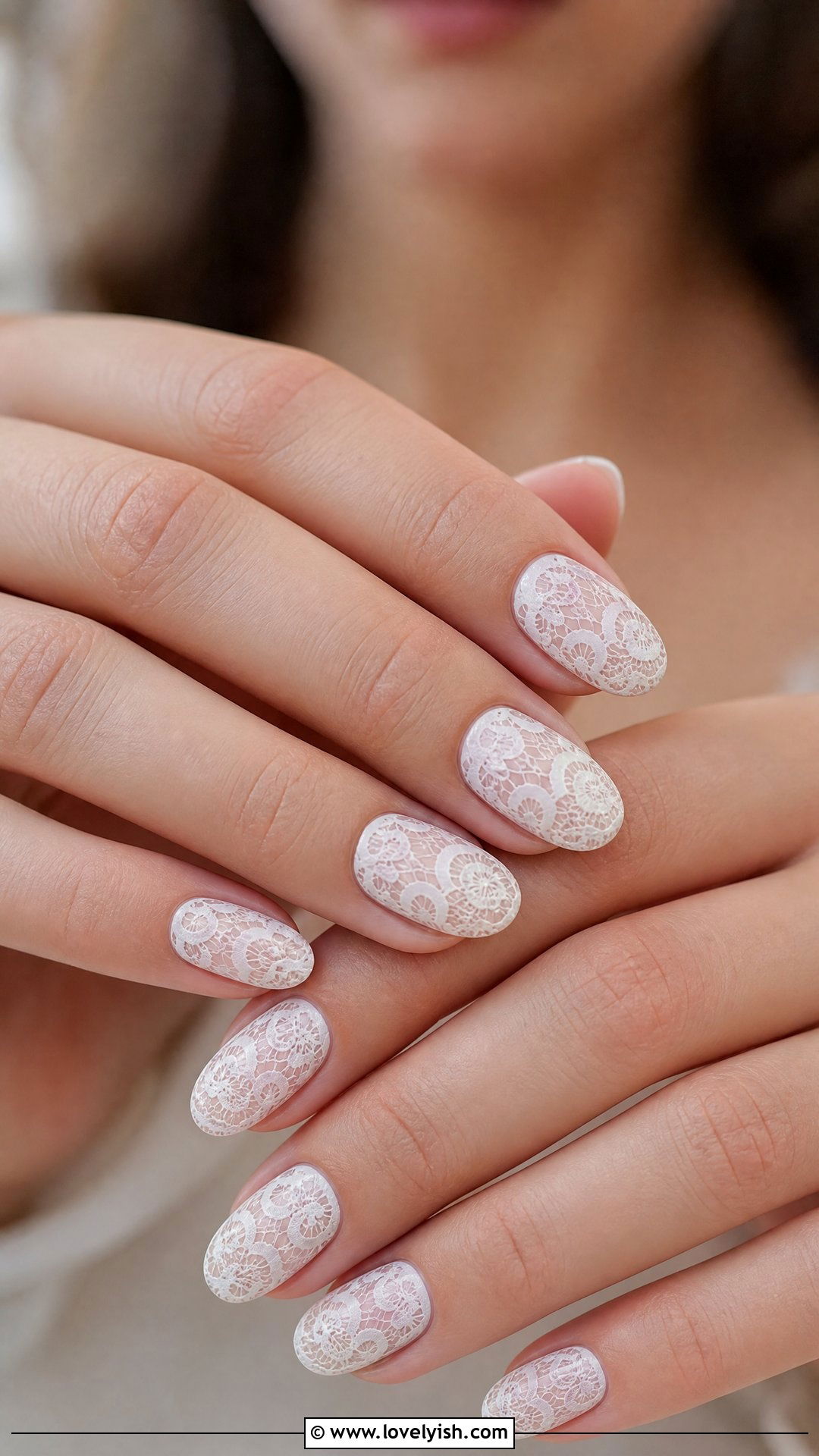 Vintage Lace White Bridal Nails - 50 bridal nails - 50 bridal nails