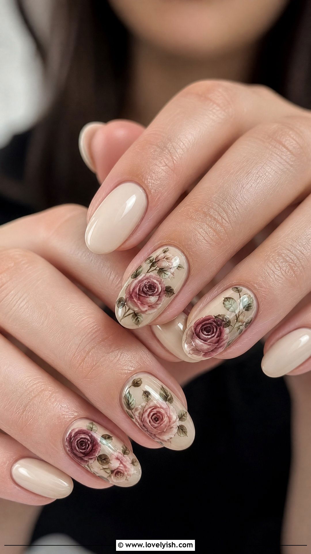 Vintage Rose Nails - 50 spring nails - 50 spring nails