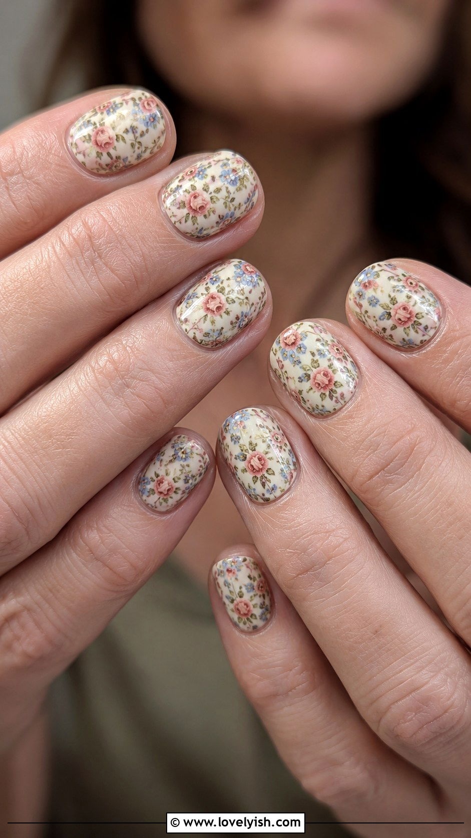 Vintage Wallpaper Floral Nails - 38 flower nail art ideas - 38 flower nail art ideas