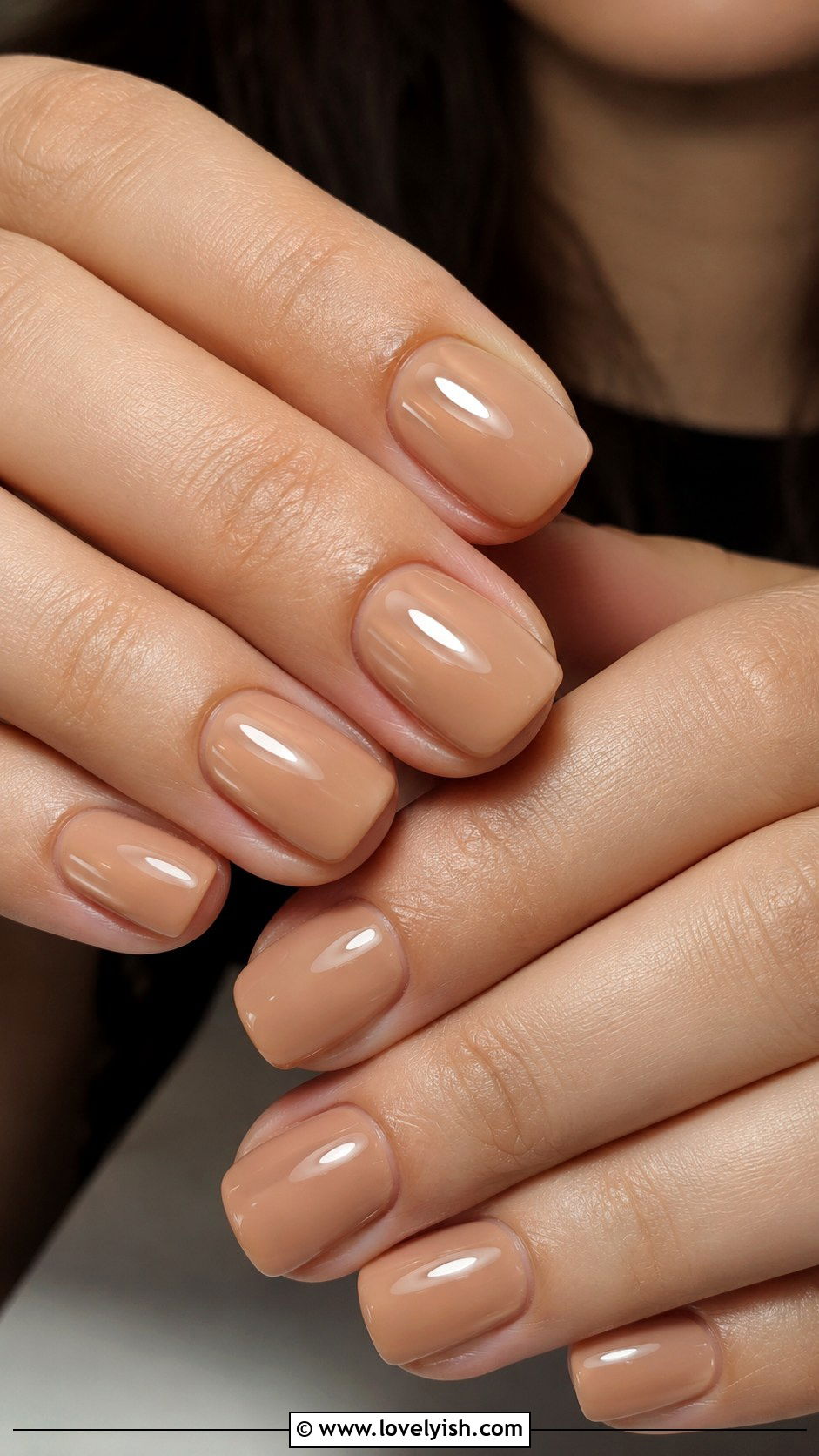 Warm Beige Squoval Gel Nails - 50 work appropriate nails - 50 work appropriate nails