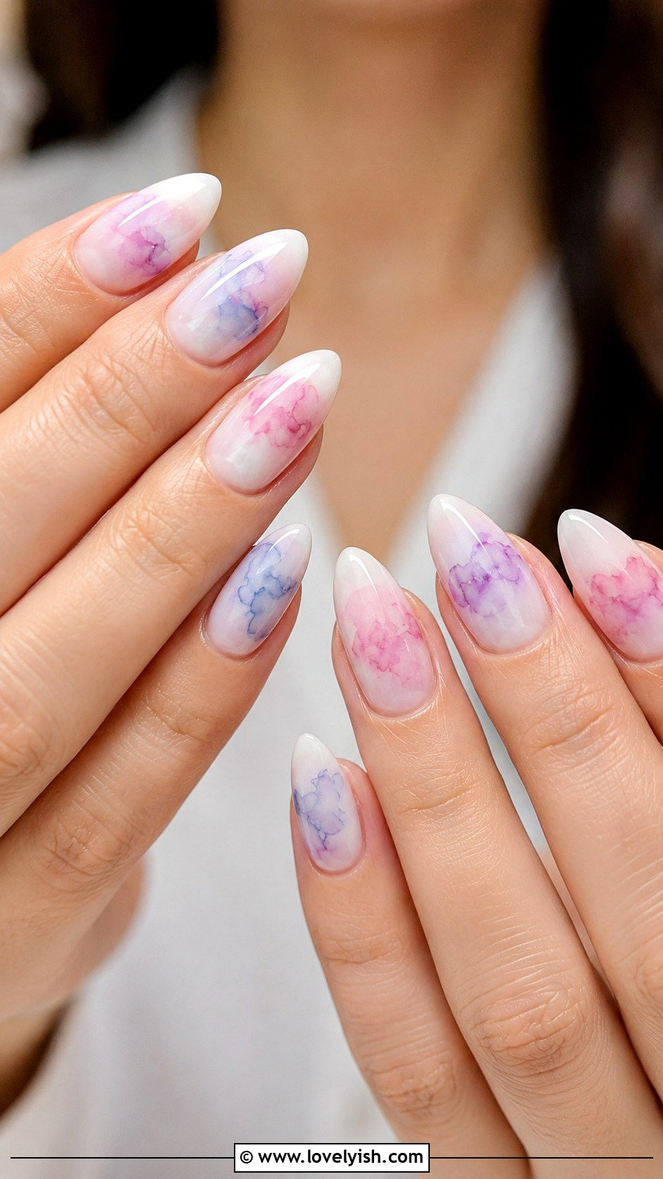 Watercolor Blooming Gel Nails - 25 flower nails design ideas - 25 flower nails design ideas