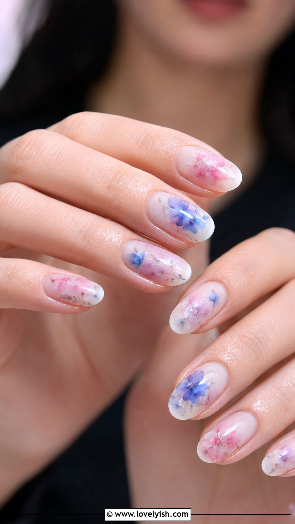 Watercolor Floral Gel X Nails - 50 gel x nails - 50 gel x nails