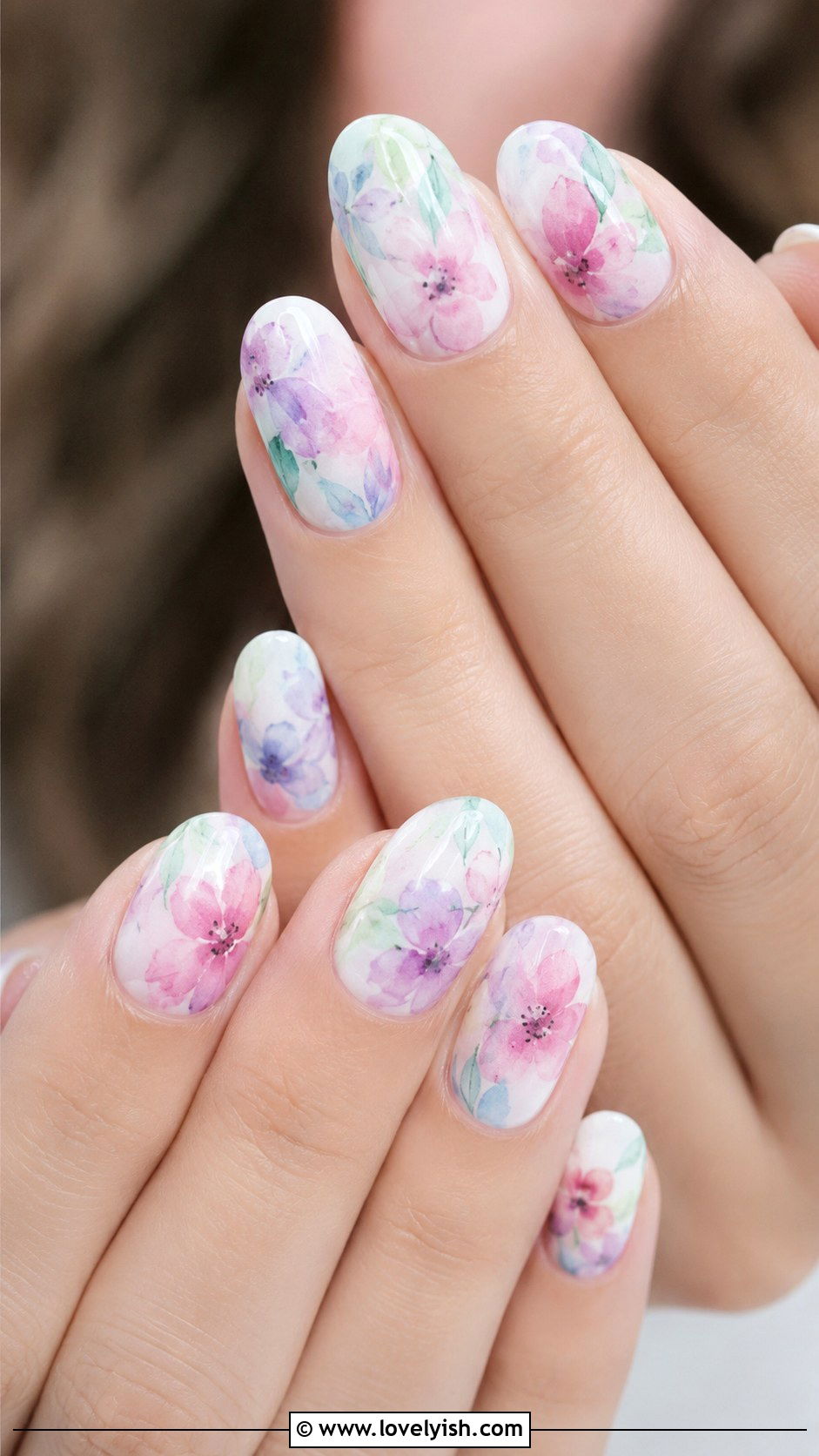 Watercolor Floral Nails - 43 nail art ideas - 43 nail art ideas