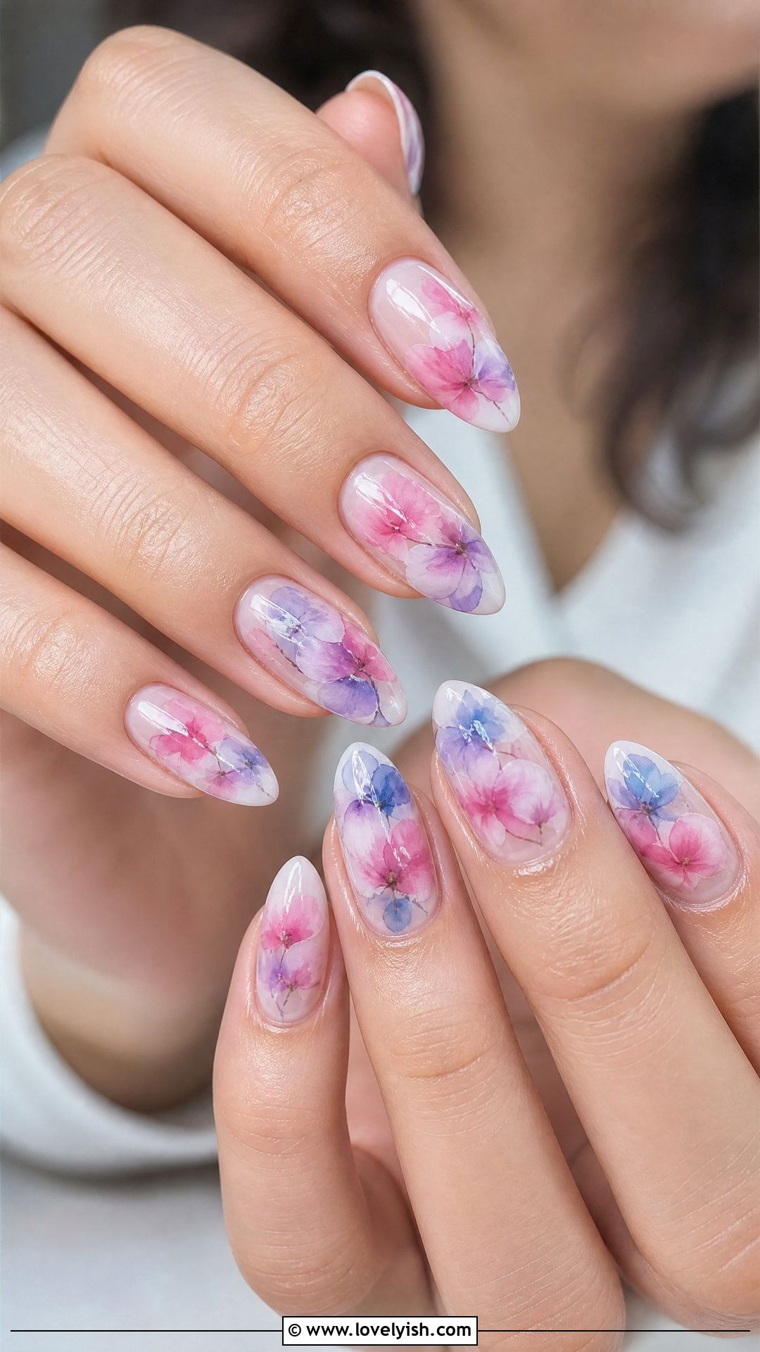 Watercolor Floral Nails - 50 spring nails - 50 spring nails