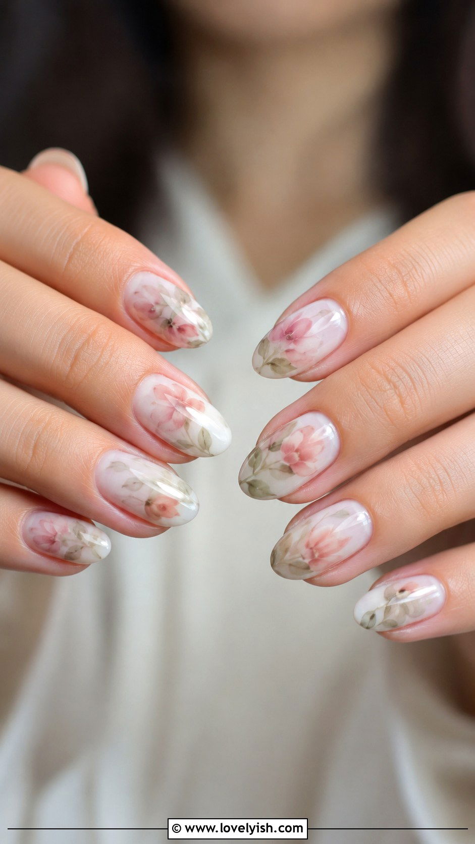 Watercolor Floral Nails - 50 trendy simple nail designs - 50 trendy simple nail designs