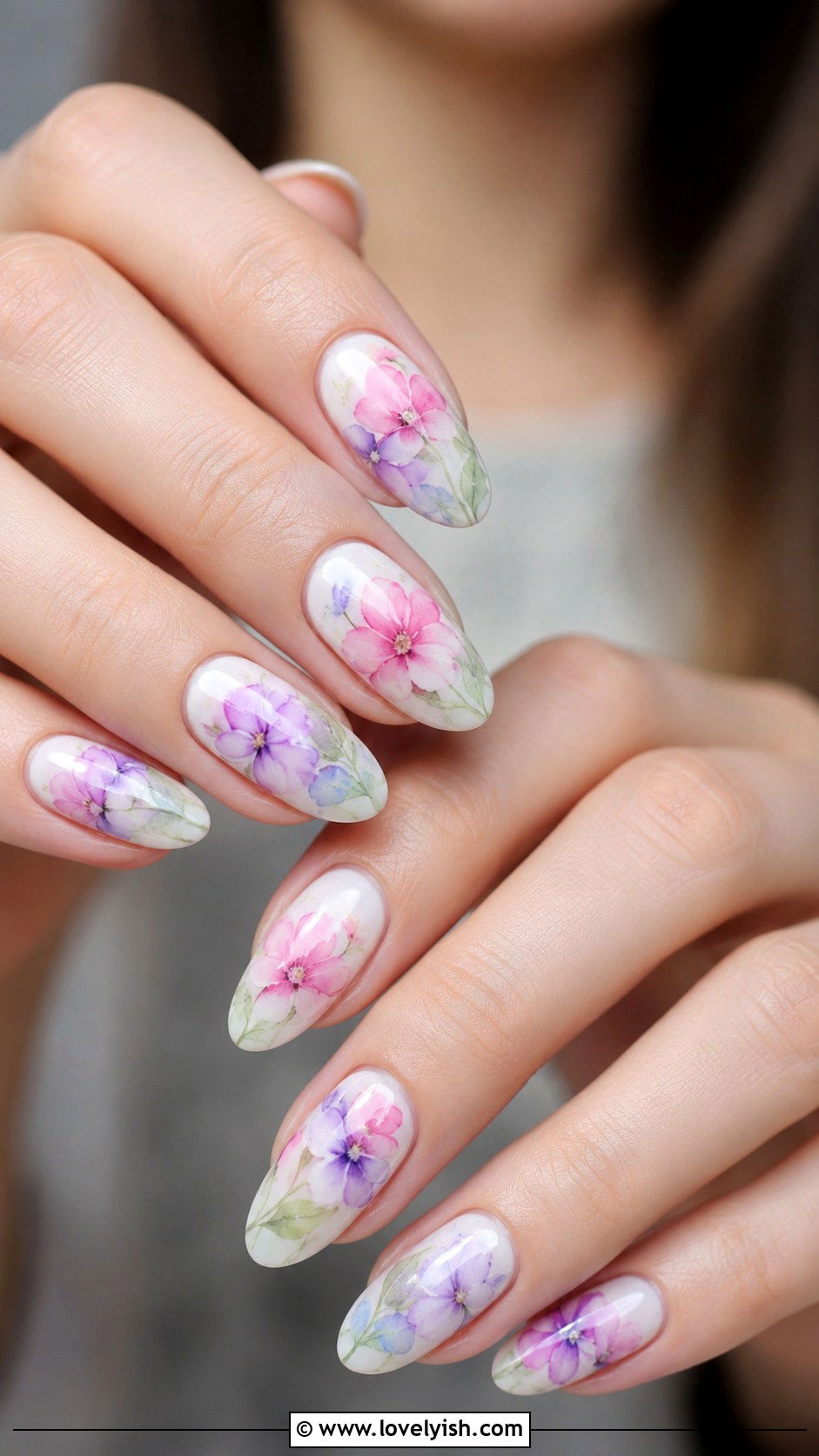 Watercolor Floral Nails - 35 nail art design ideas - 35 nail art design ideas