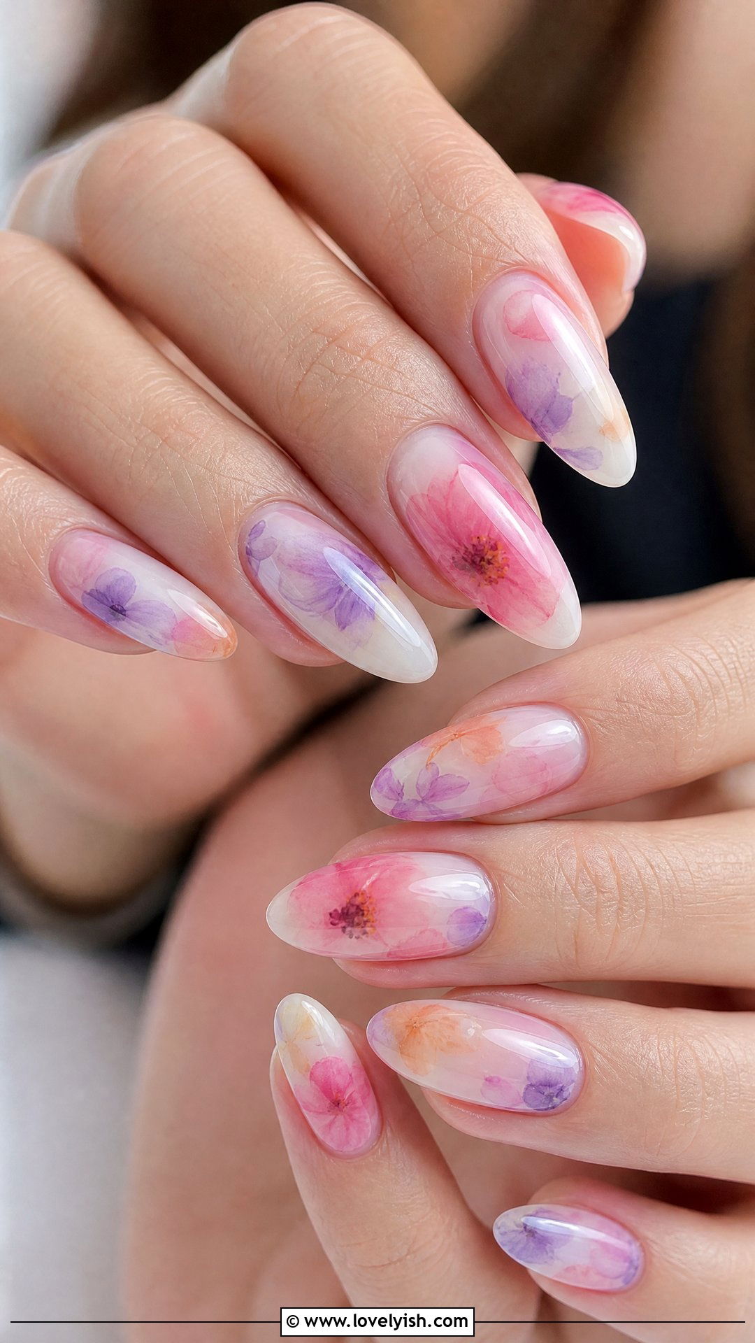 Watercolor Floral Nails - 38 may nail ideas - 38 may nail ideas