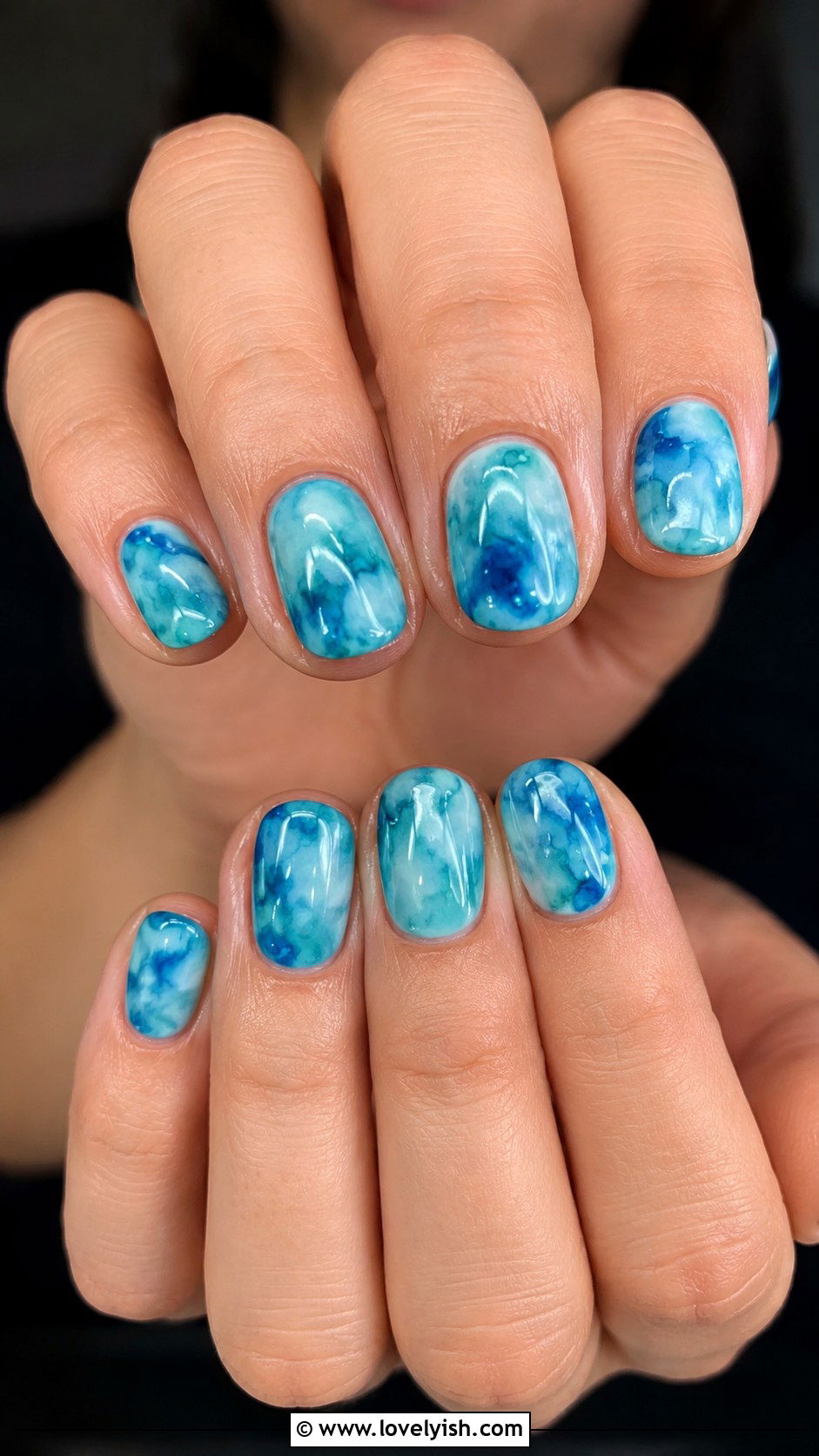 Watercolor Ocean Nails - 50 ocean nails - 50 ocean nails
