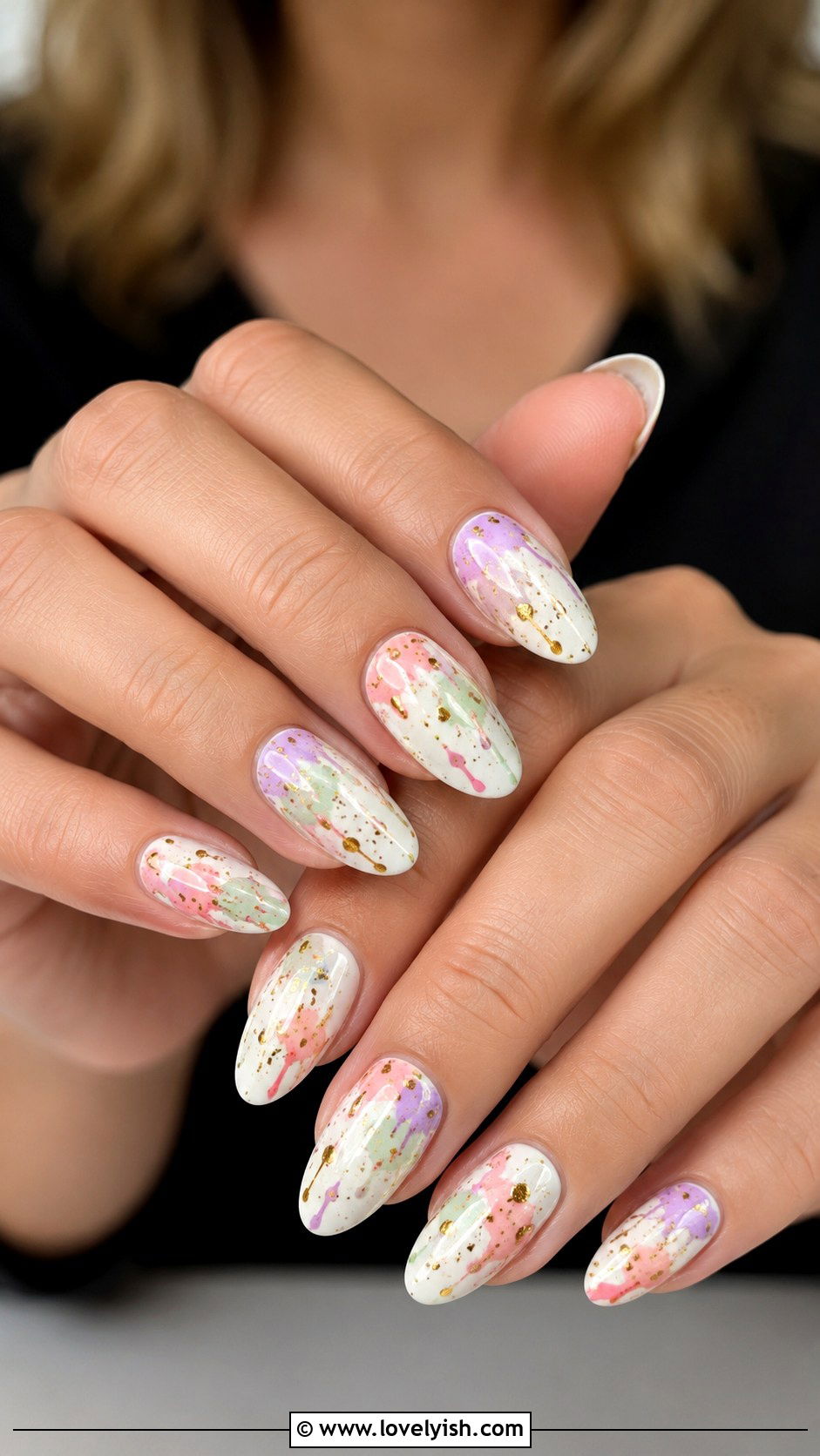 Watercolor Splatter Abstract Nails - 38 abstract nail art - 38 abstract nail art