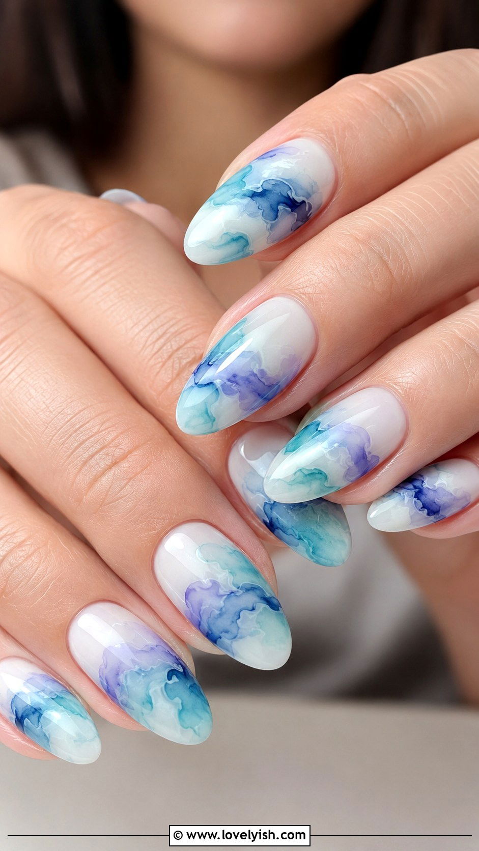 Watercolor Wave Nails - 50 beach nails - 50 beach nails