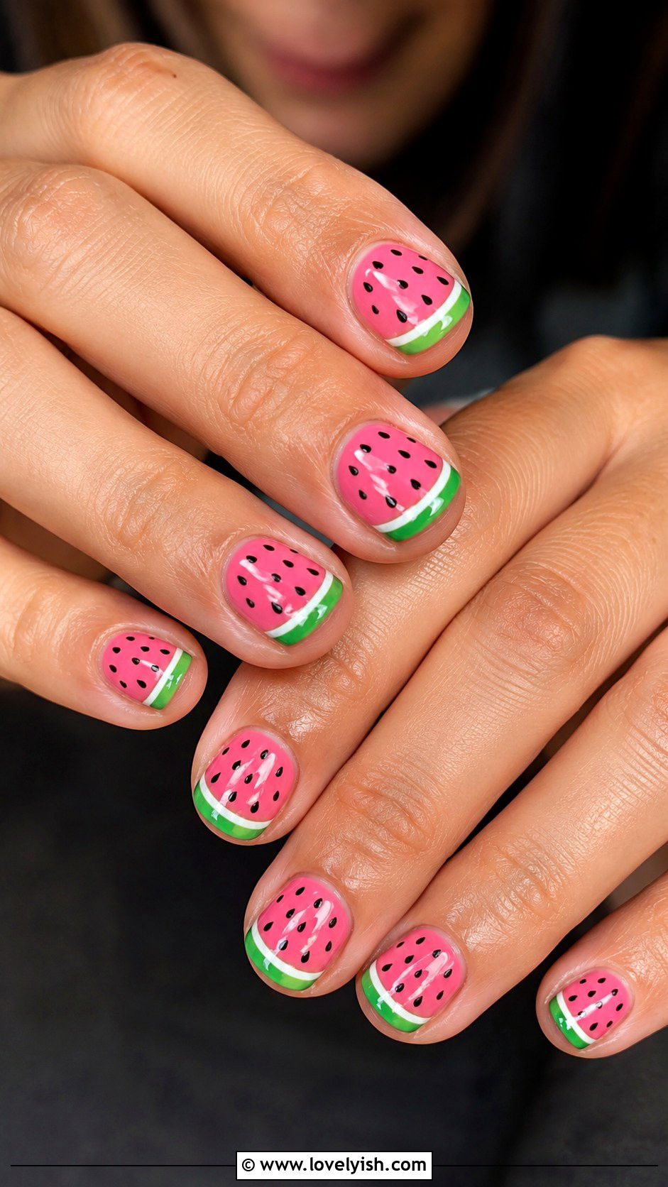 Watermelon Nail Art - 50 diy nail art - 50 diy nail art