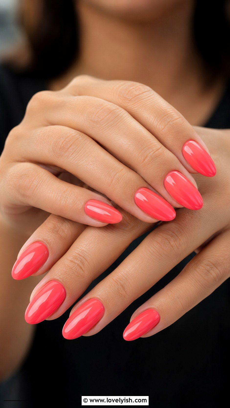 Watermelon Pink Almond Nails - 50 almond nails - 50 almond nails