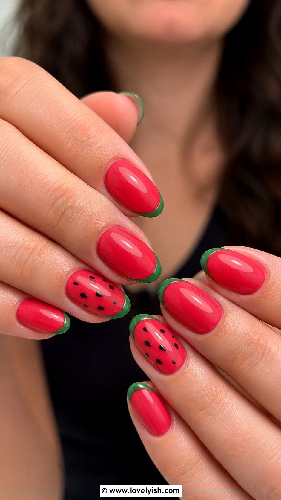 Watermelon Red Nails - 44 nails design - 44 nails design