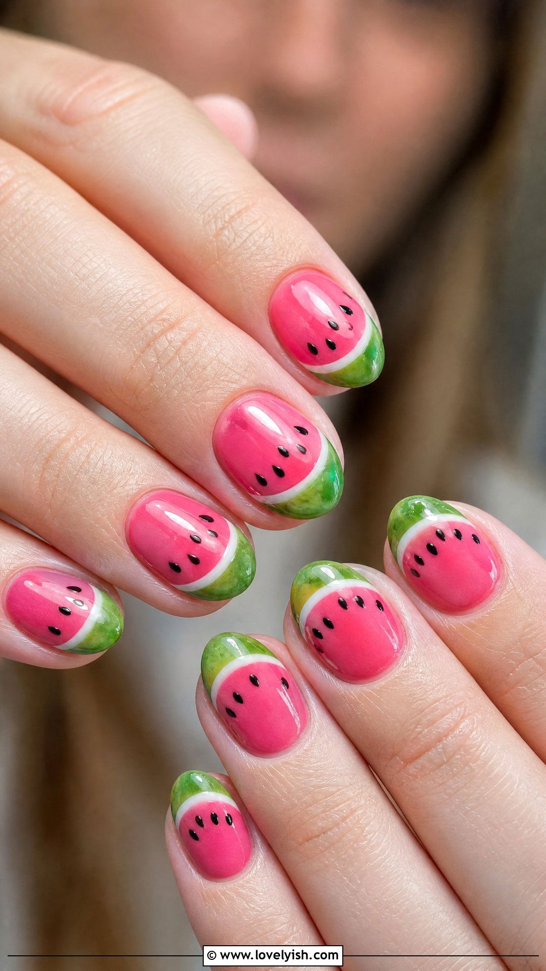 Watermelon Short Acrylic Nails - 50 short acrylic nails - 50 short acrylic nails