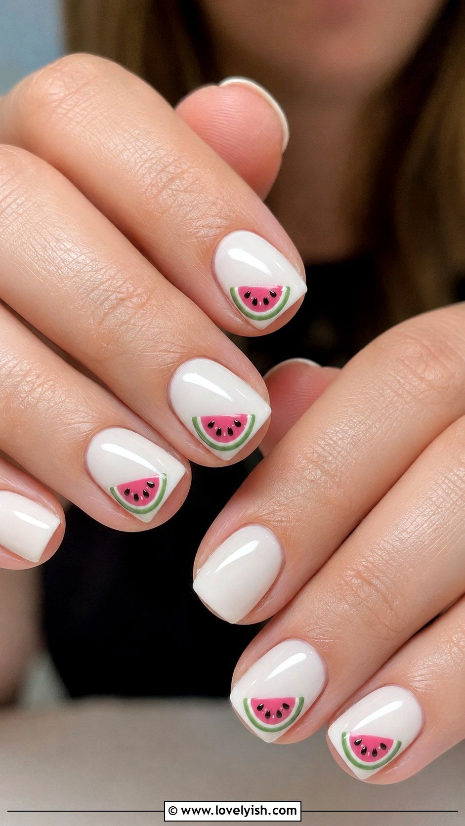 Watermelon Slice Nails - 38 beach nail designs - 38 beach nail designs