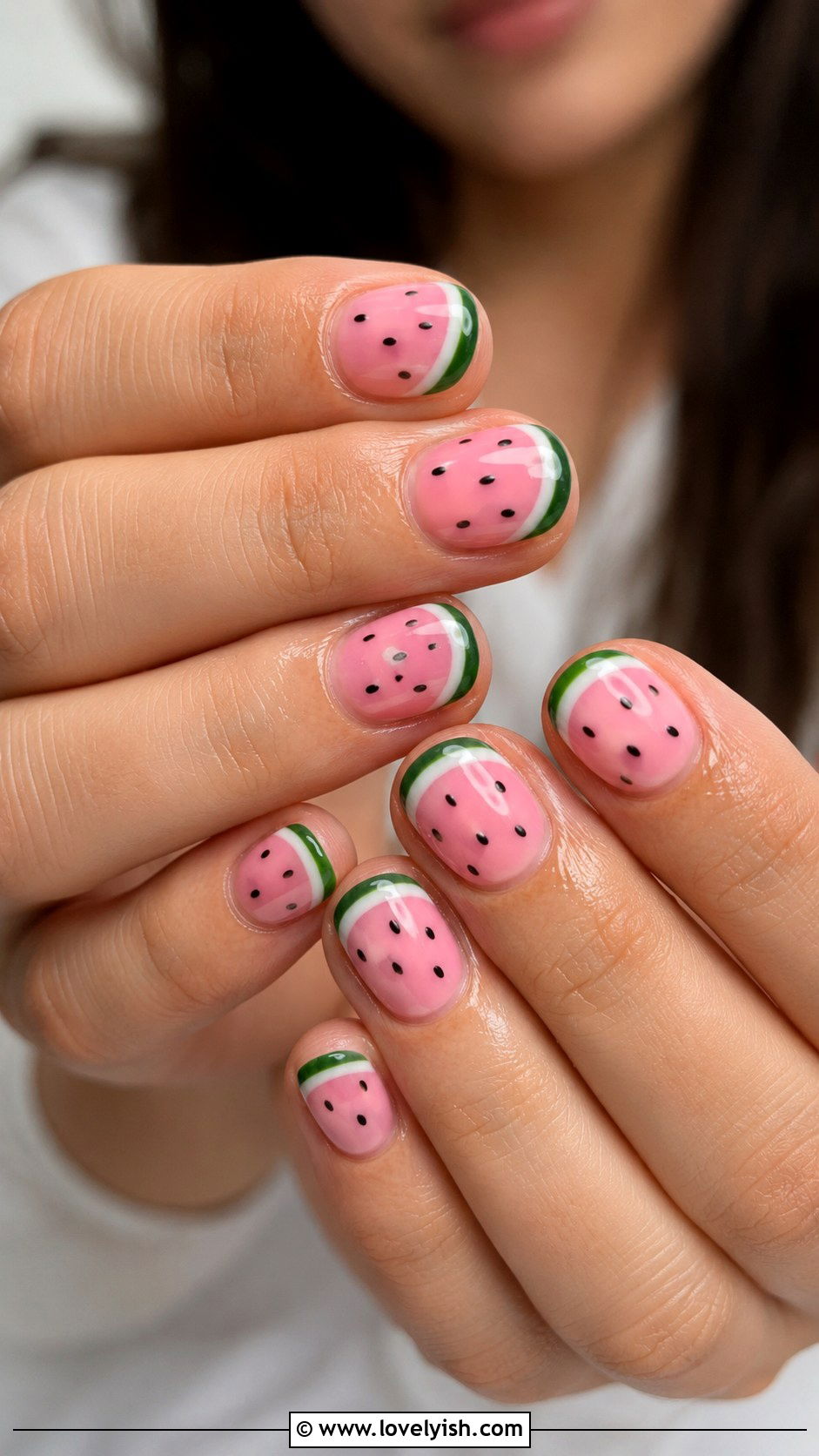 Watermelon Slice Nails - 39 summer nail ideas - 39 summer nail ideas