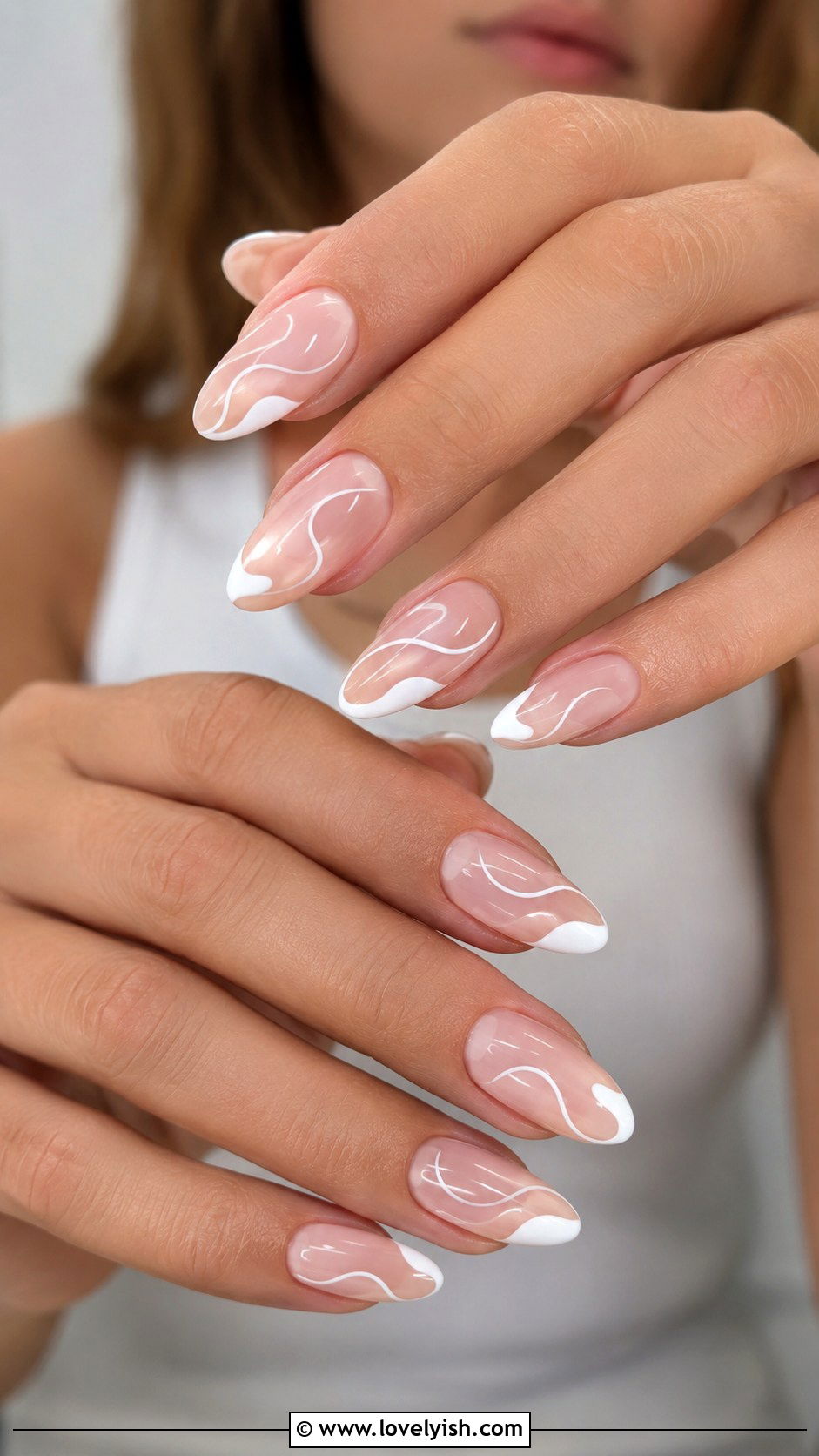 Wavy French Tip Abstract Nails - 38 abstract nail art - 38 abstract nail art