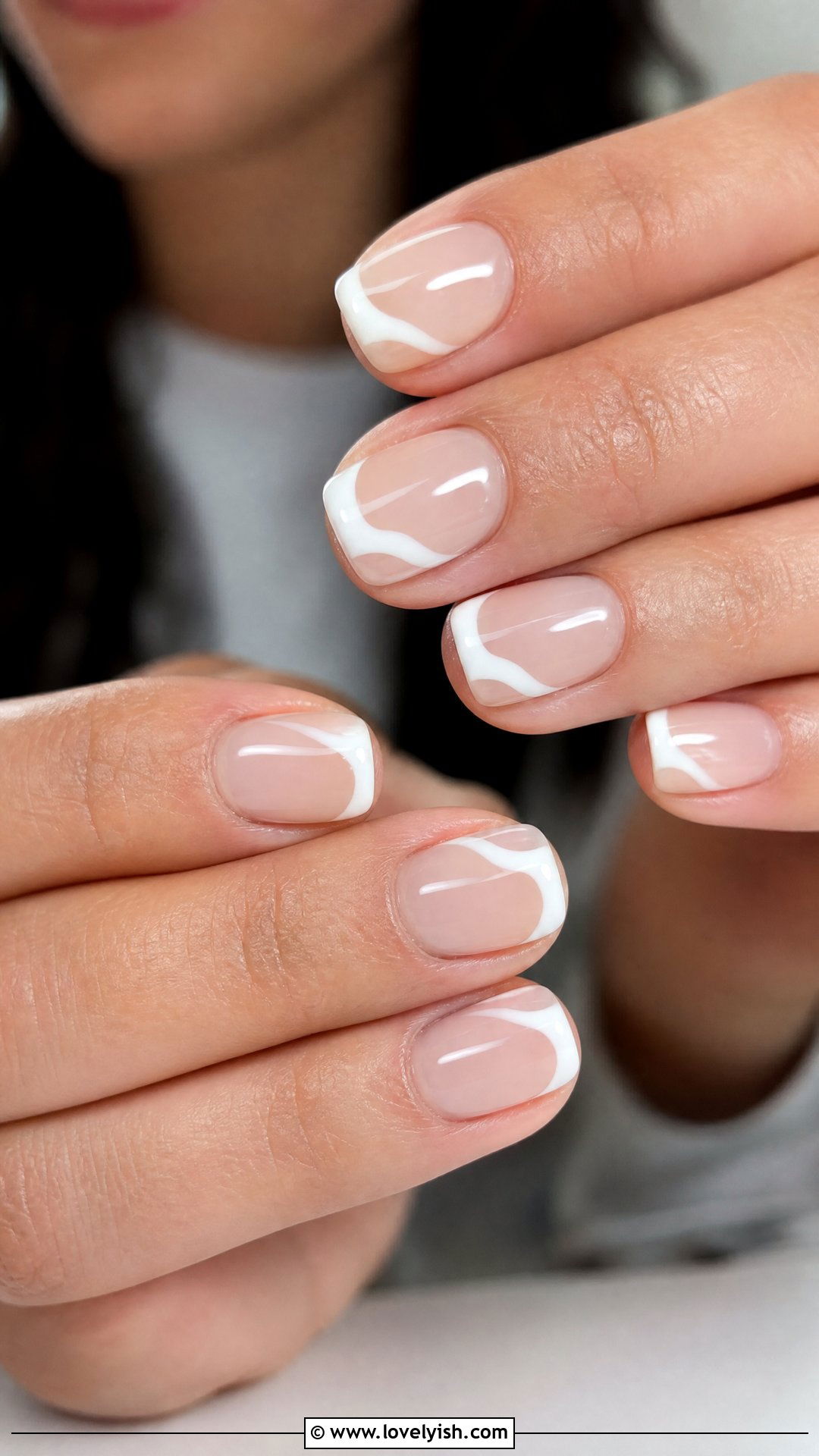Wavy French Tip Lines - 50 cute french tip nail designs - 50 cute french tip nail designs