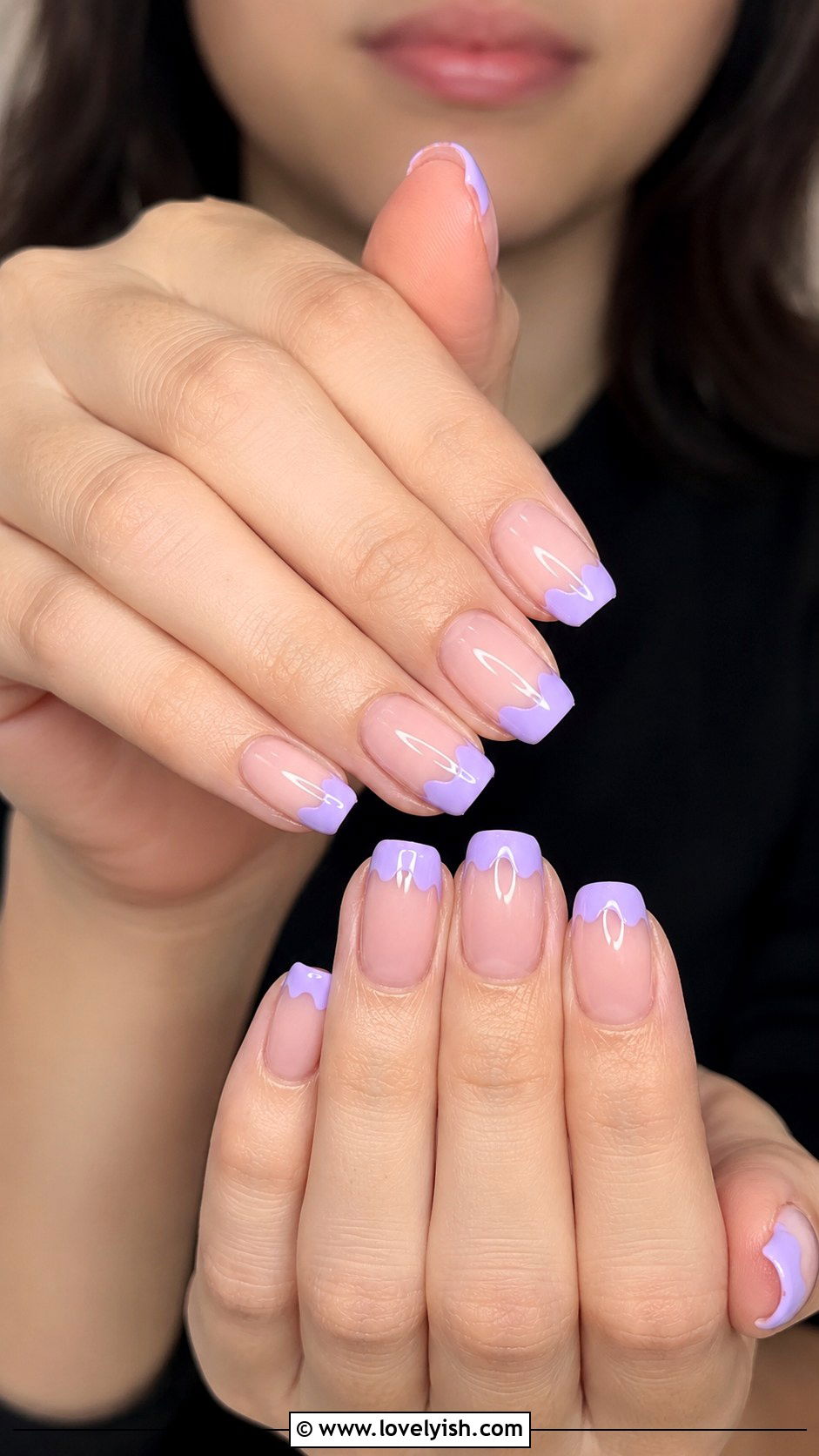 Wavy Pastel French Tip Nails - 25 easter nails design ideas - 25 easter nails design ideas