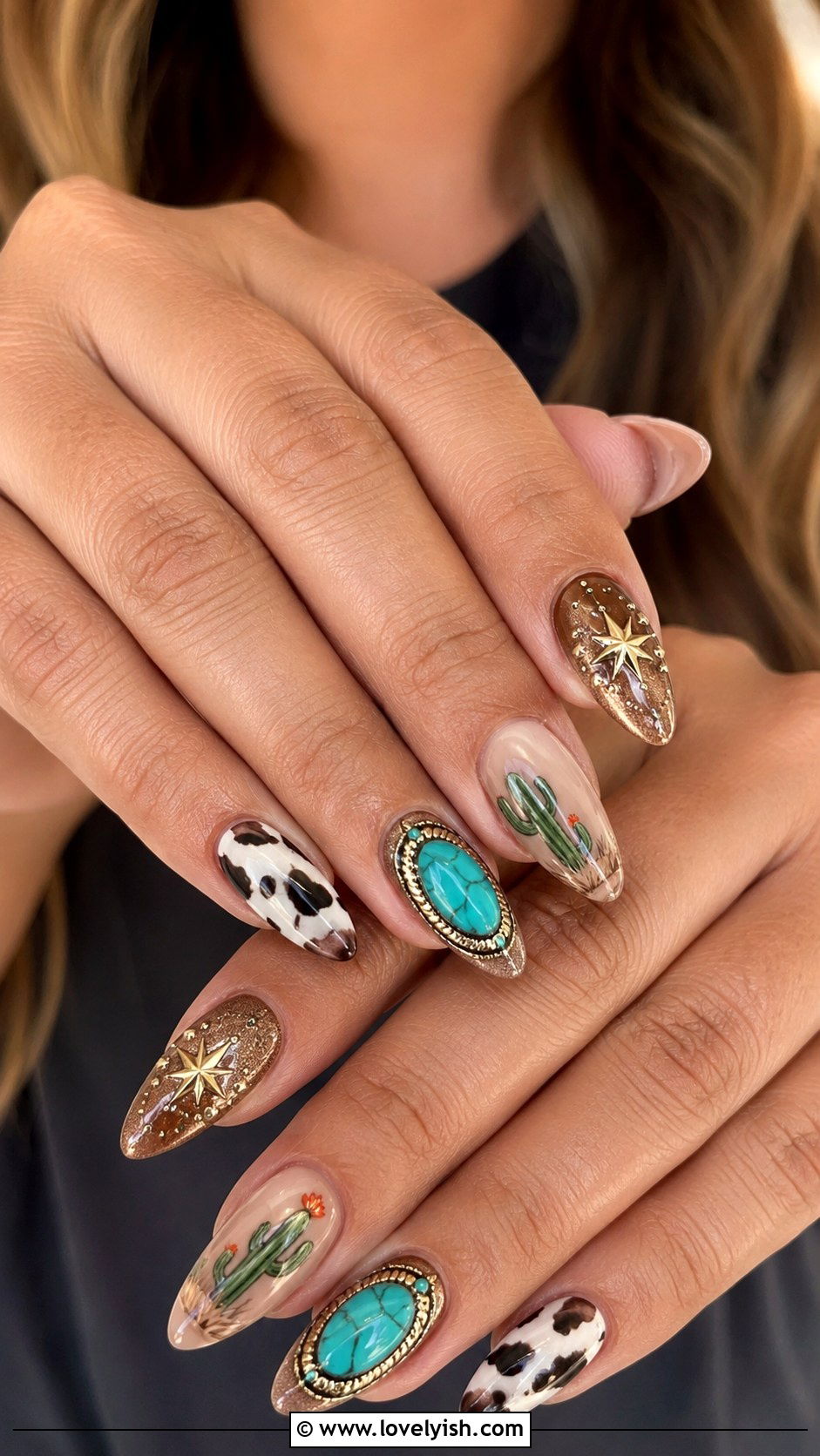 Western Boho Mixed Media Nails - 50 western nail designs - 50 western nail designs