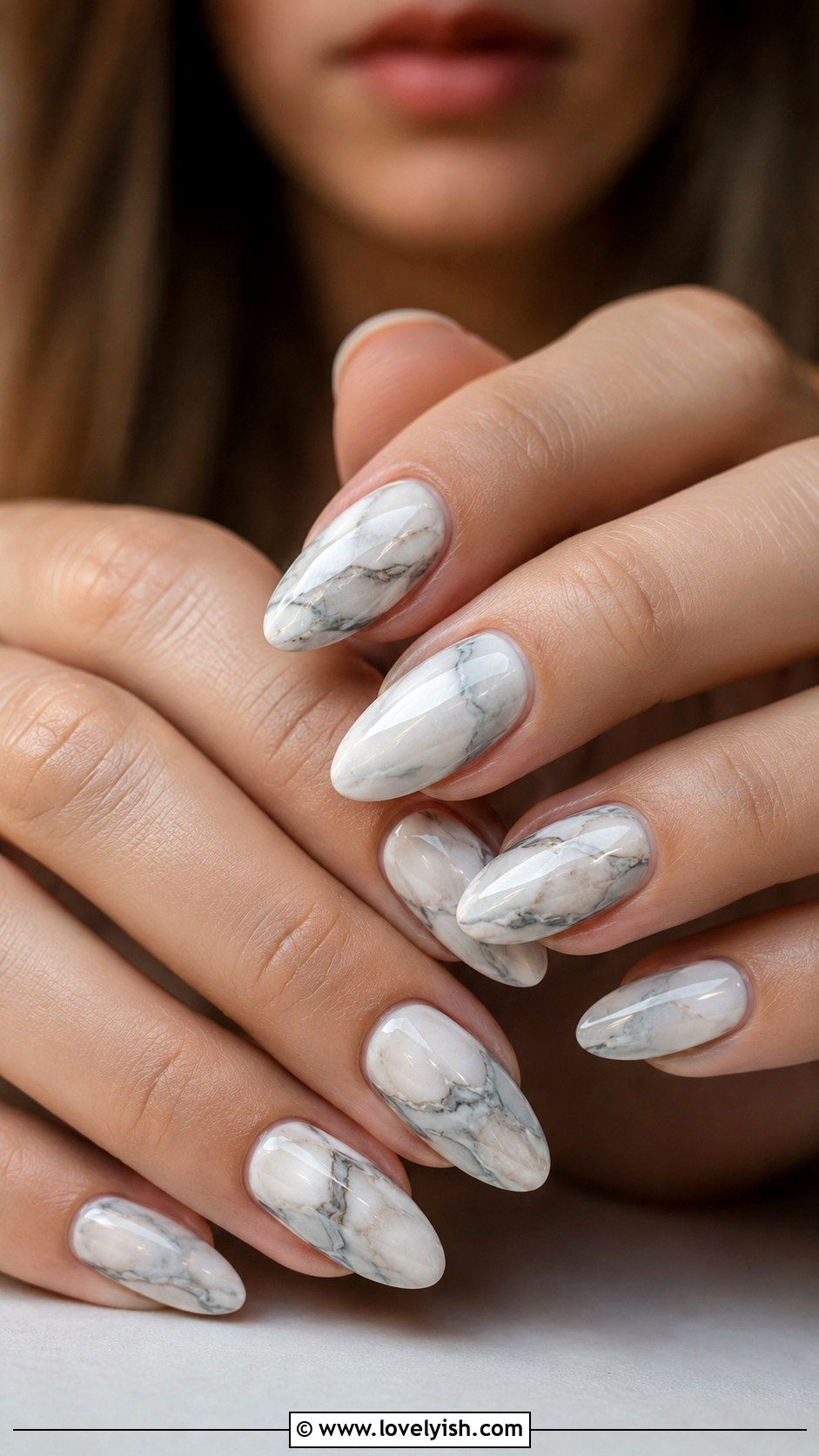 White And Gray Marble Nails - 38 marble nail designs - 38 marble nail designs
