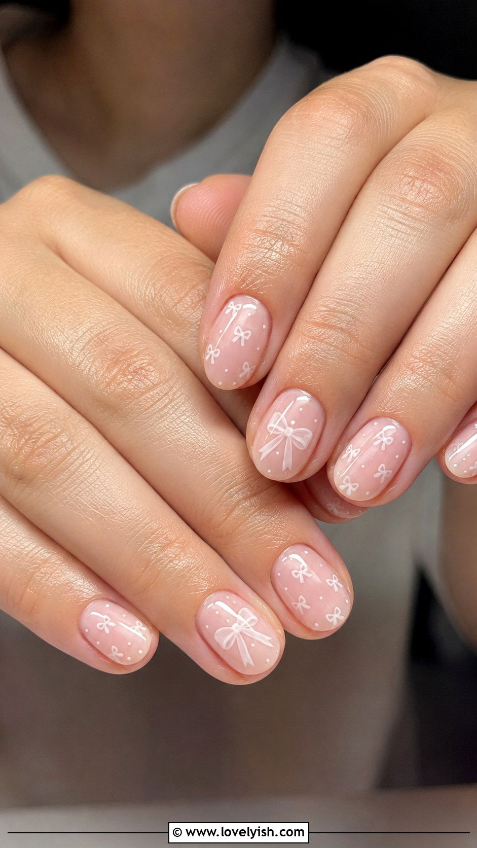 White Bow Nail Design - 45 cute nail designs - 45 cute nail designs