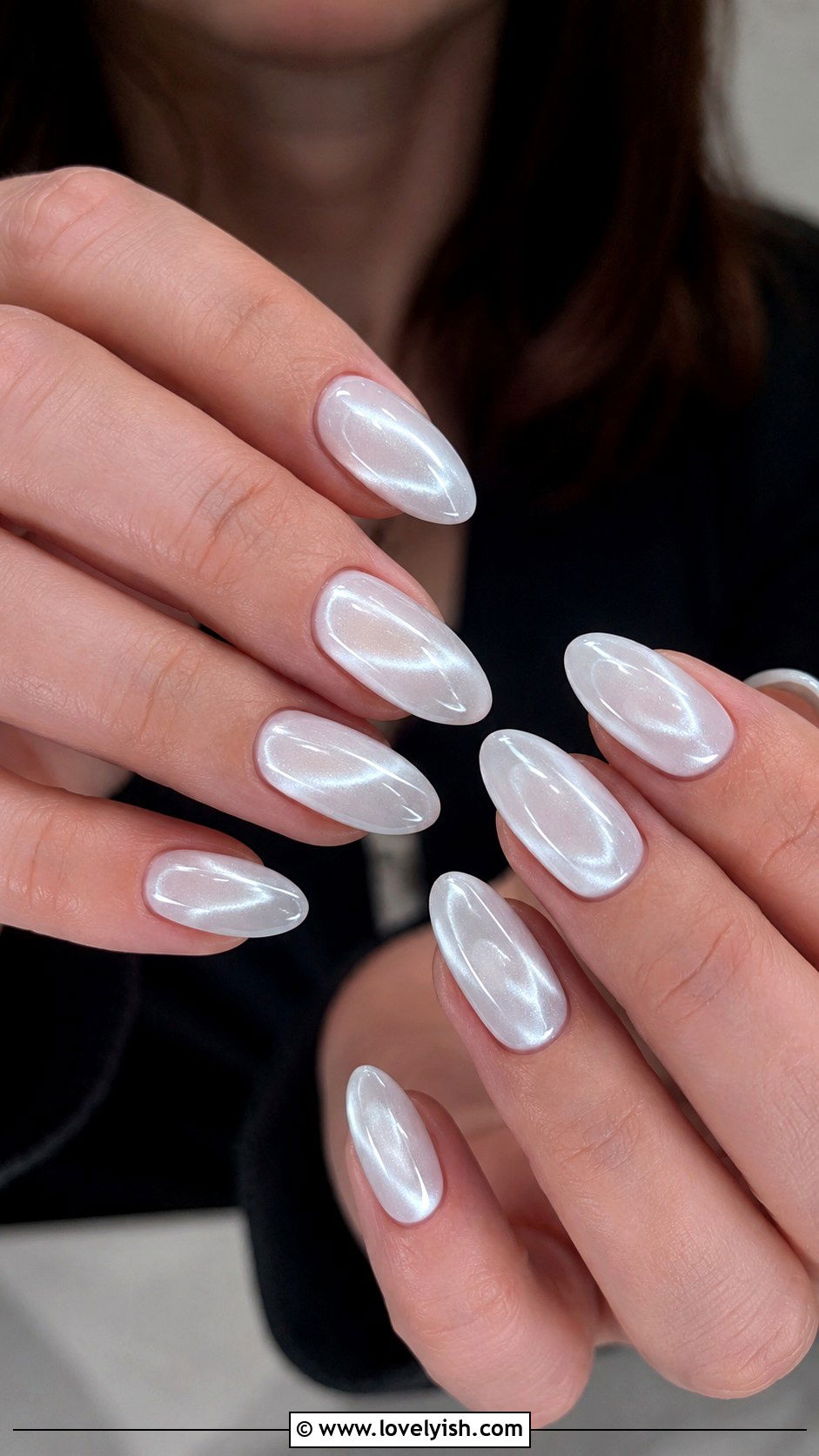 White Cat Eye Nails - 50 white nails - 50 white nails