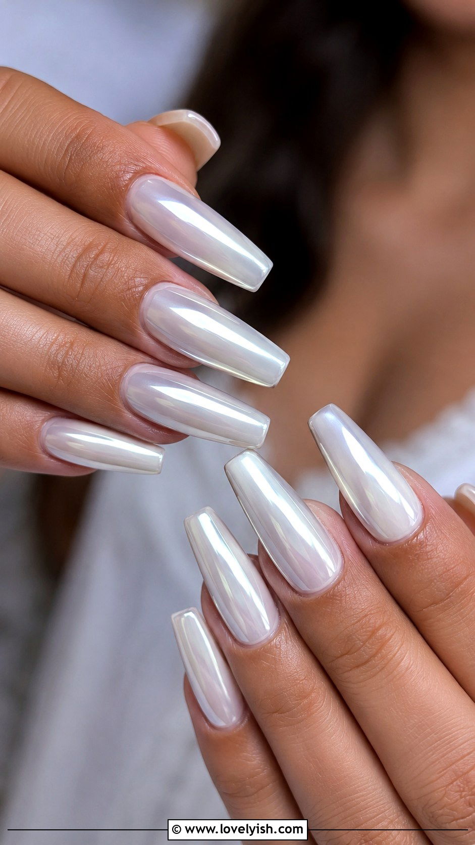 White Chrome Baby Shower Nails - 50 baby shower nails - 50 baby shower nails