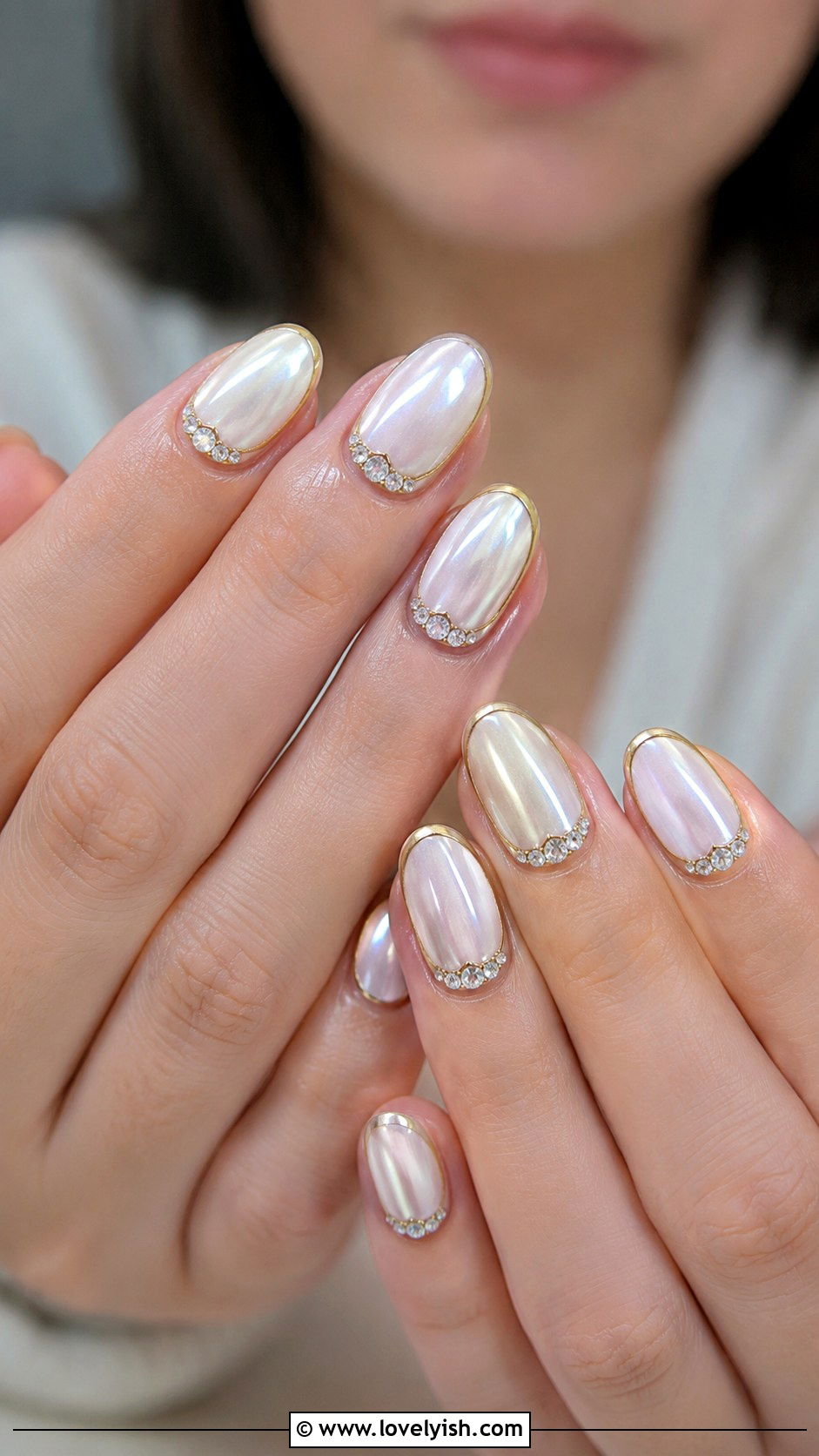 White Chrome Bridal Nails - 50 white chrome nails - 50 white chrome nails