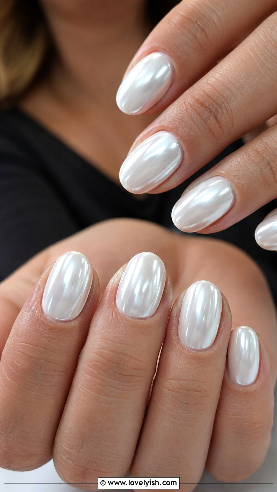 White Chrome Glazed Donut Nails - 50 white chrome nails - 50 white chrome nails