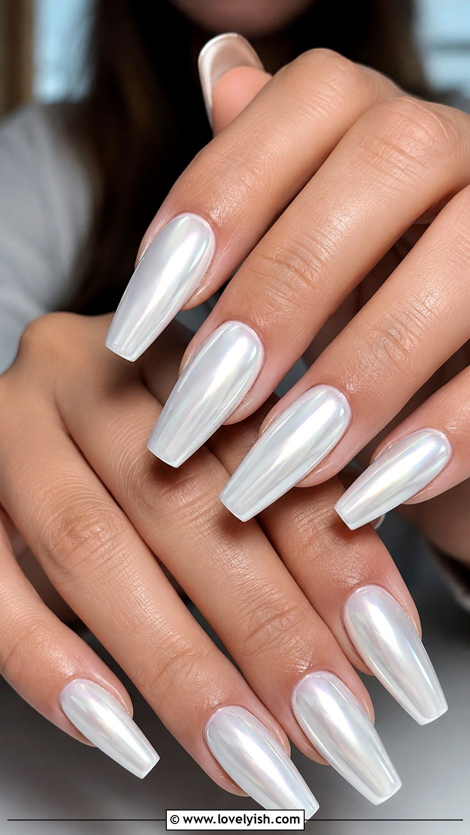 White Chrome Nails - 50 white nails - 50 white nails