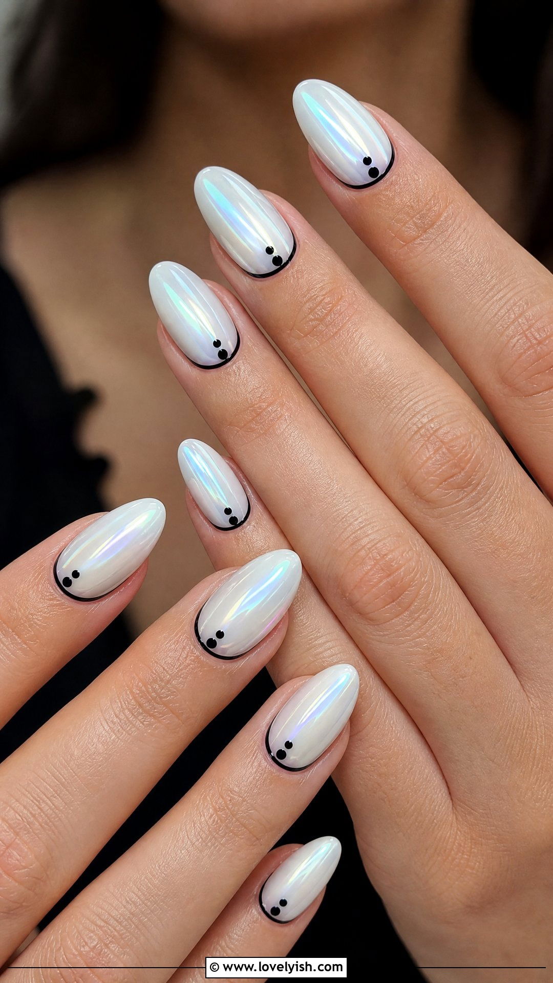 White Chrome Nails With Black Accents - 50 black and white nail designs - 50 black and white nail designs