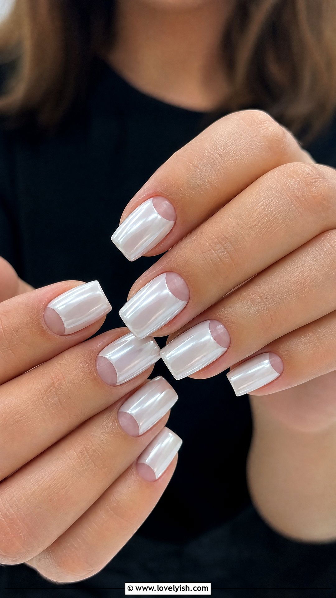 White Chrome Negative Space Nails - 50 white chrome nails - 50 white chrome nails