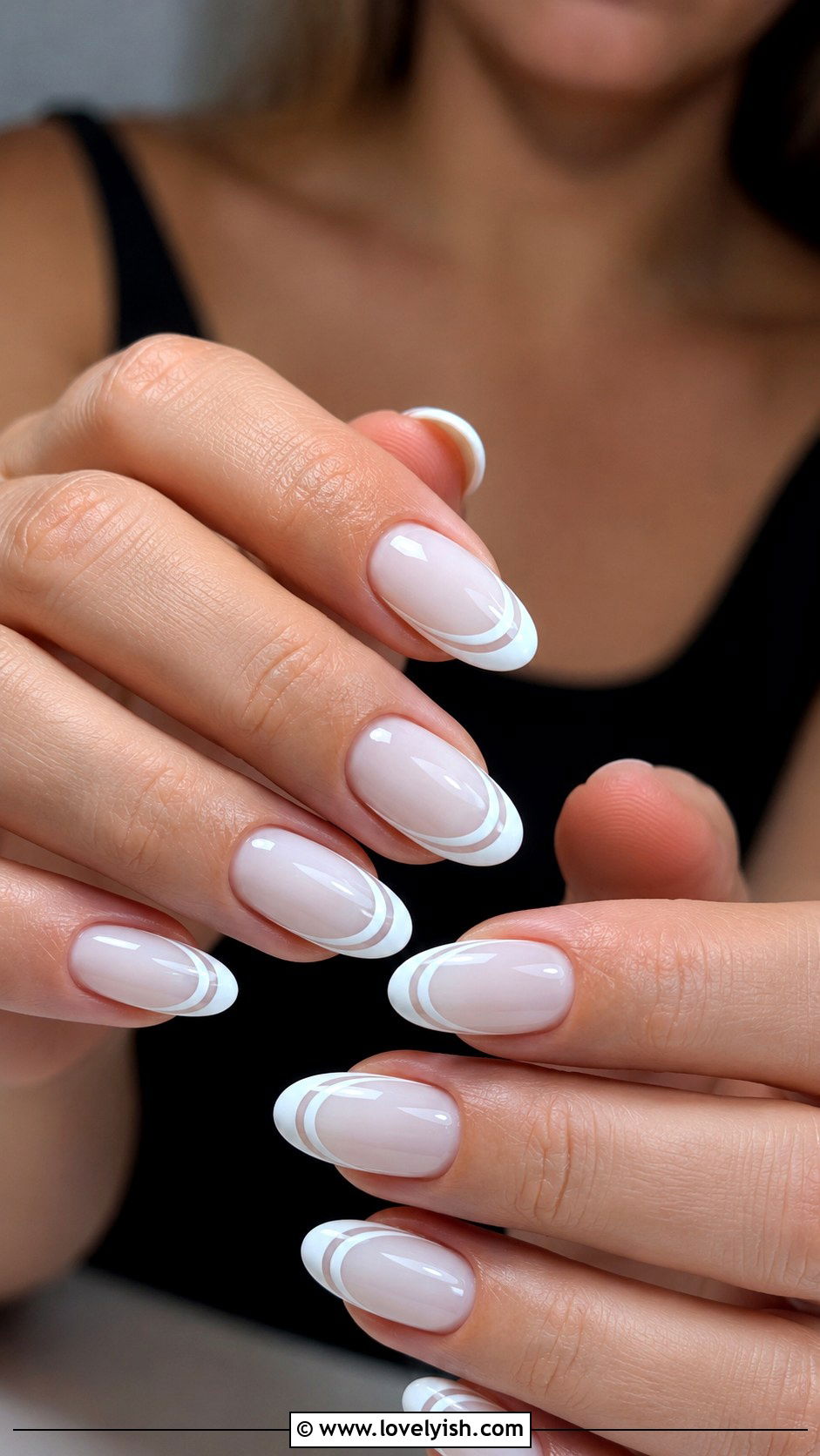 White Double French Tip Nails - 50 white nails - 50 white nails