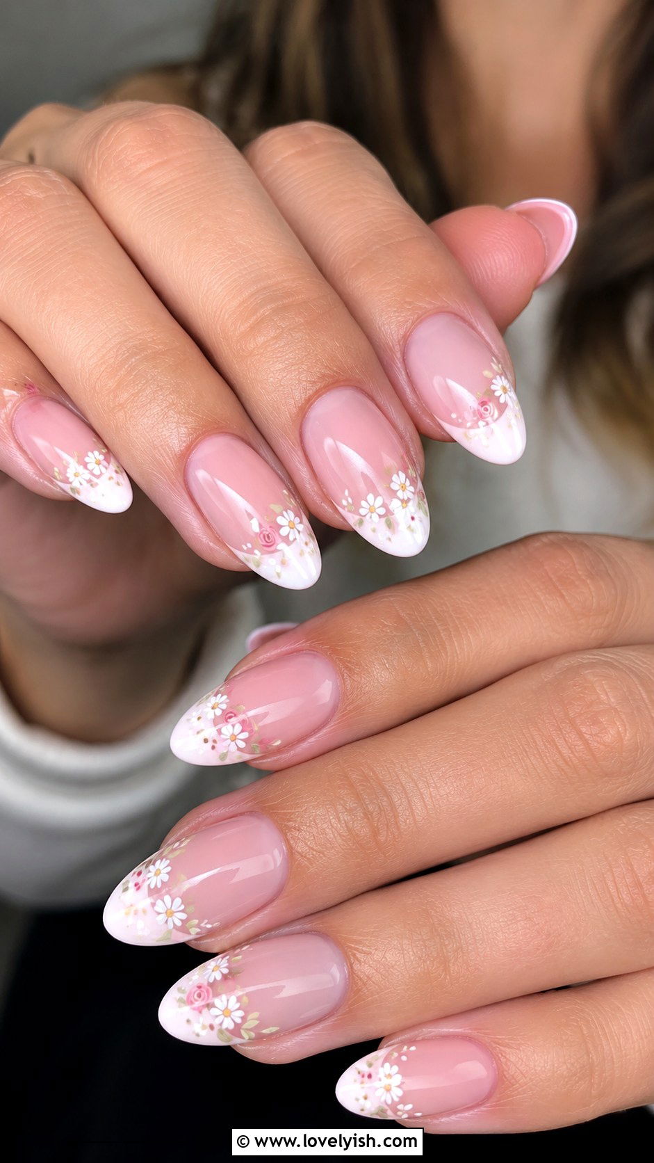 White Floral French Tip Press On Nails - 50 press on nails - 50 press on nails