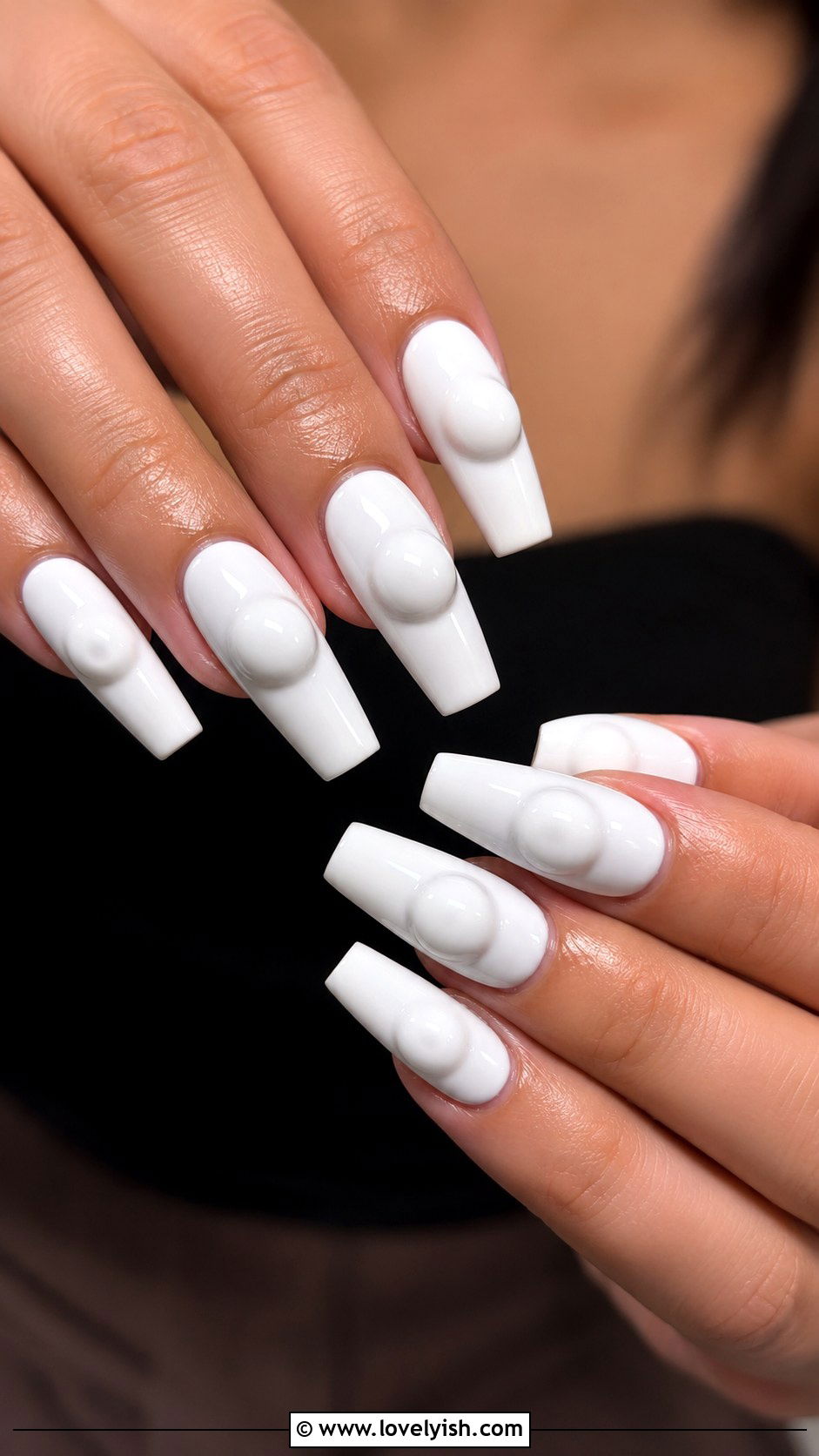 White Geometric Nails - 38 white nail designs - 38 white nail designs